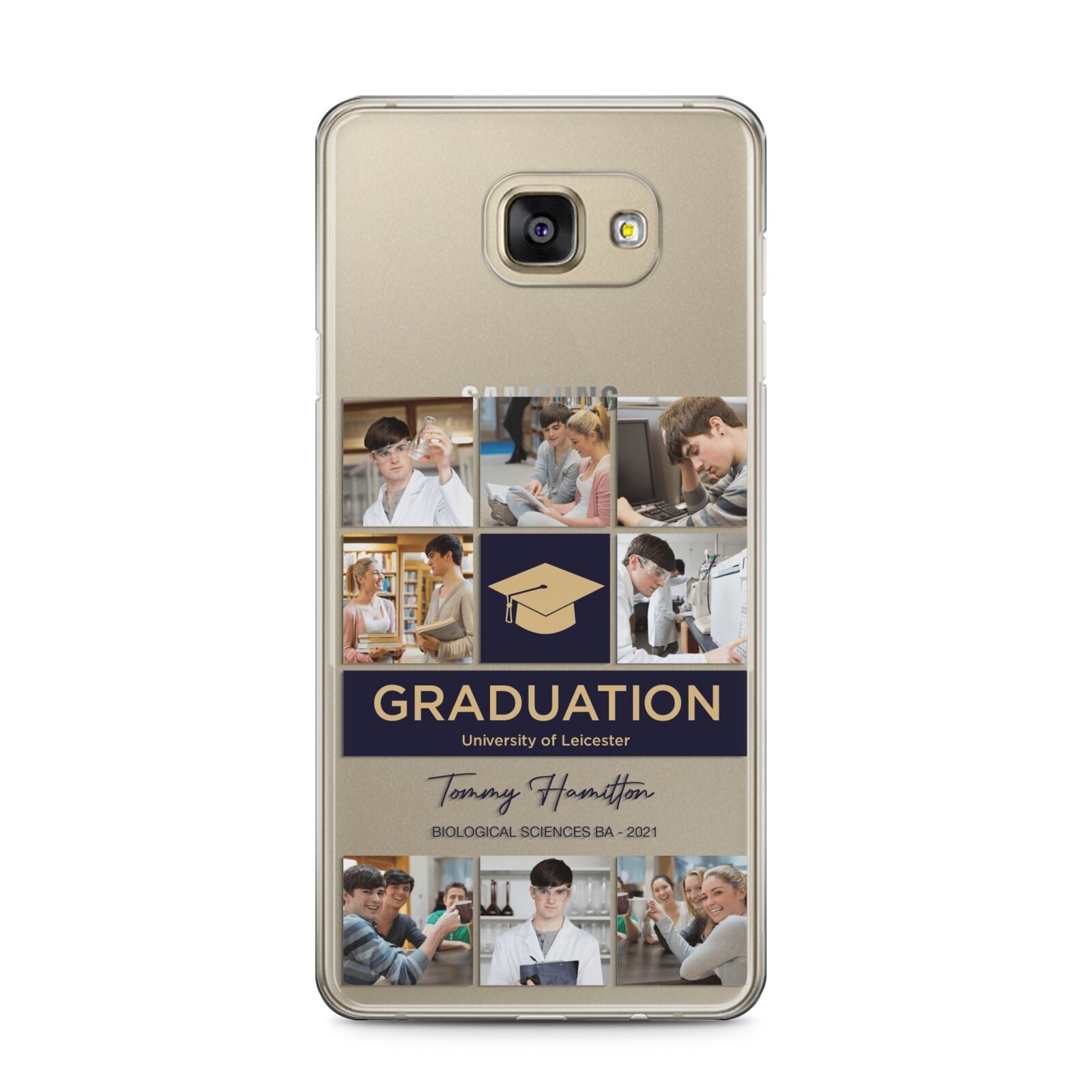 Graduation Personalised Photos Samsung Galaxy A5 2016 Case on gold phone