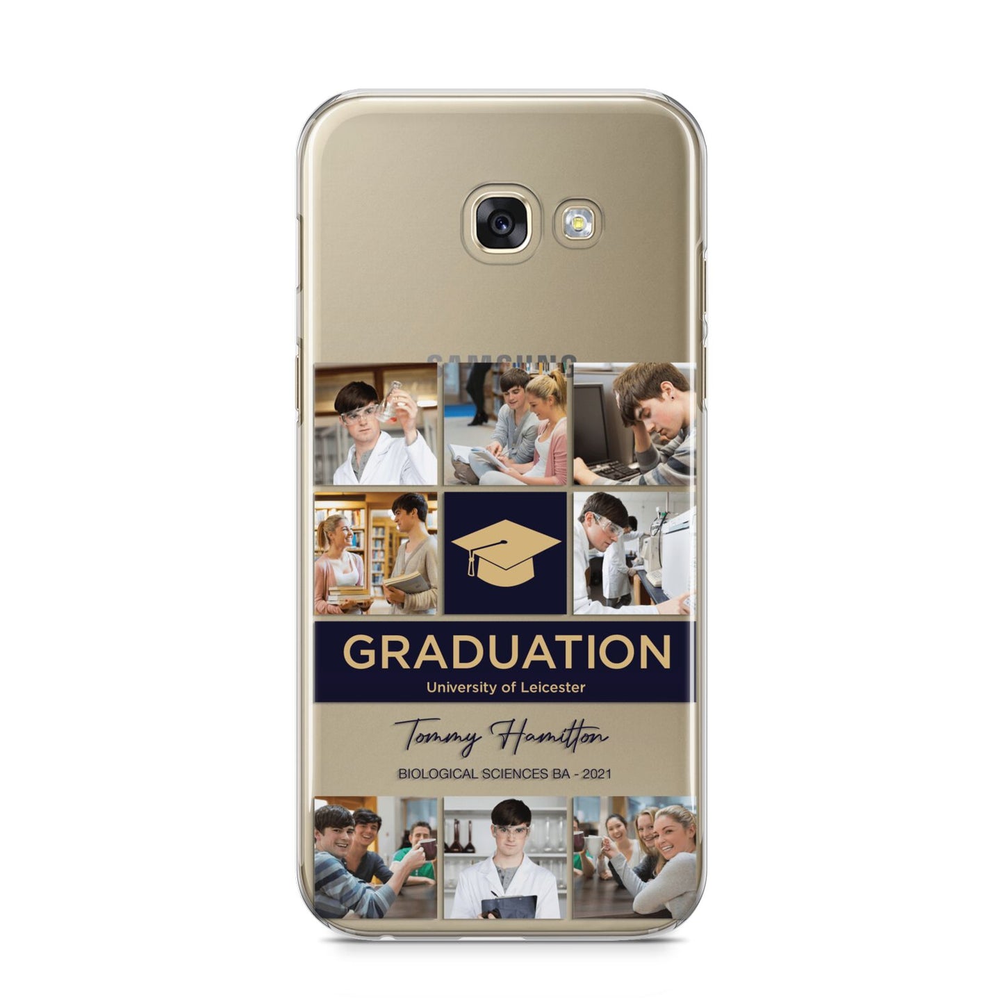 Graduation Personalised Photos Samsung Galaxy A5 2017 Case on gold phone