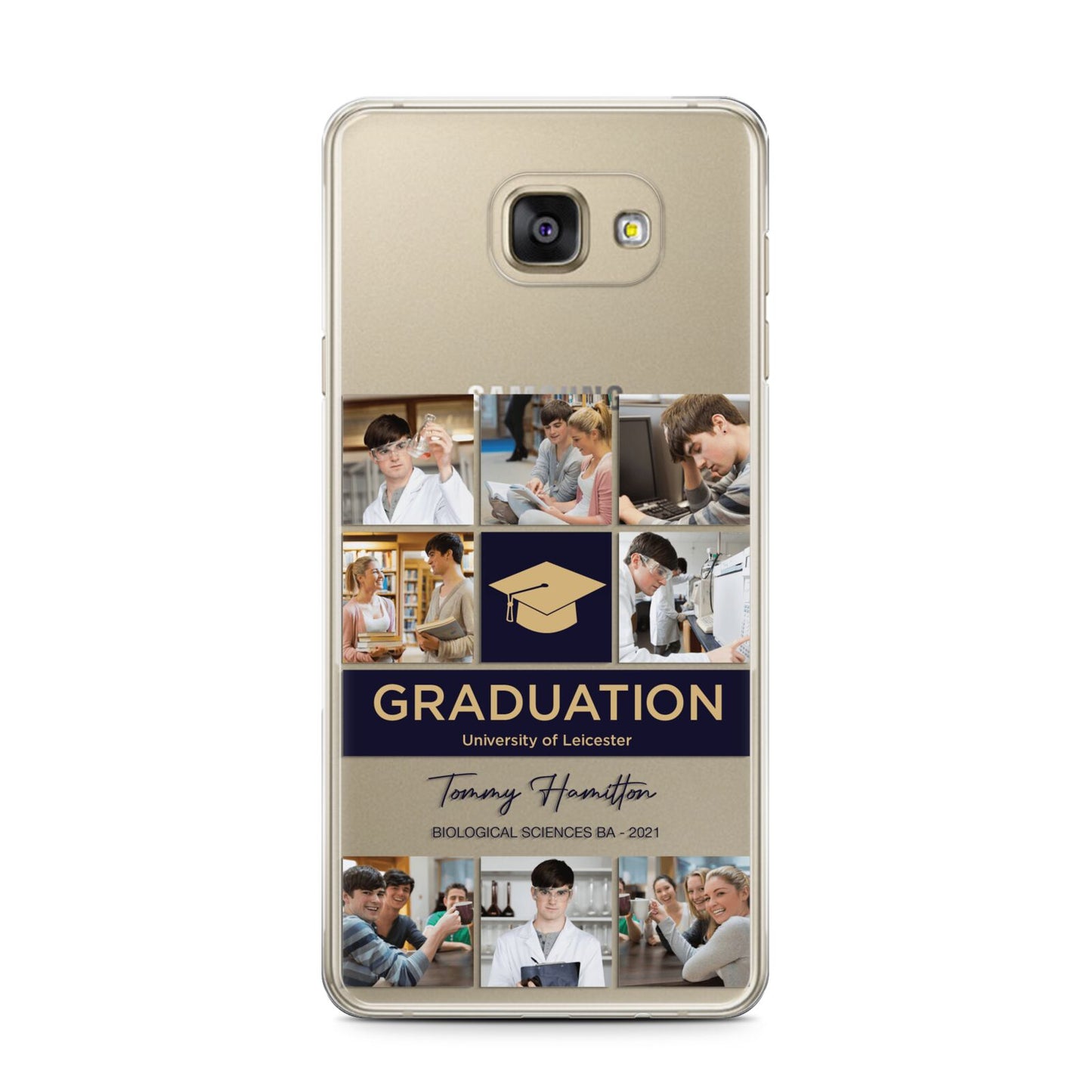Graduation Personalised Photos Samsung Galaxy A7 2016 Case on gold phone
