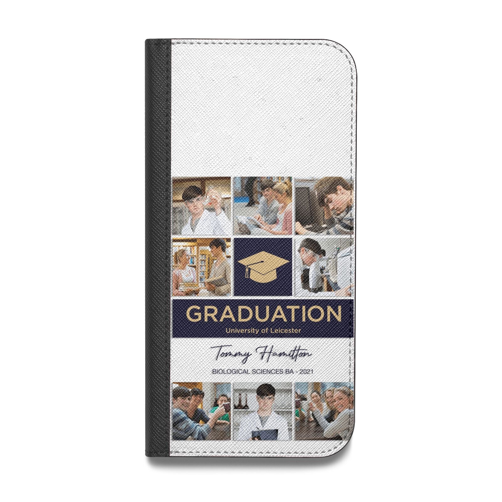 Graduation Personalised Photos Vegan Leather Flip iPhone Case – Dyefor