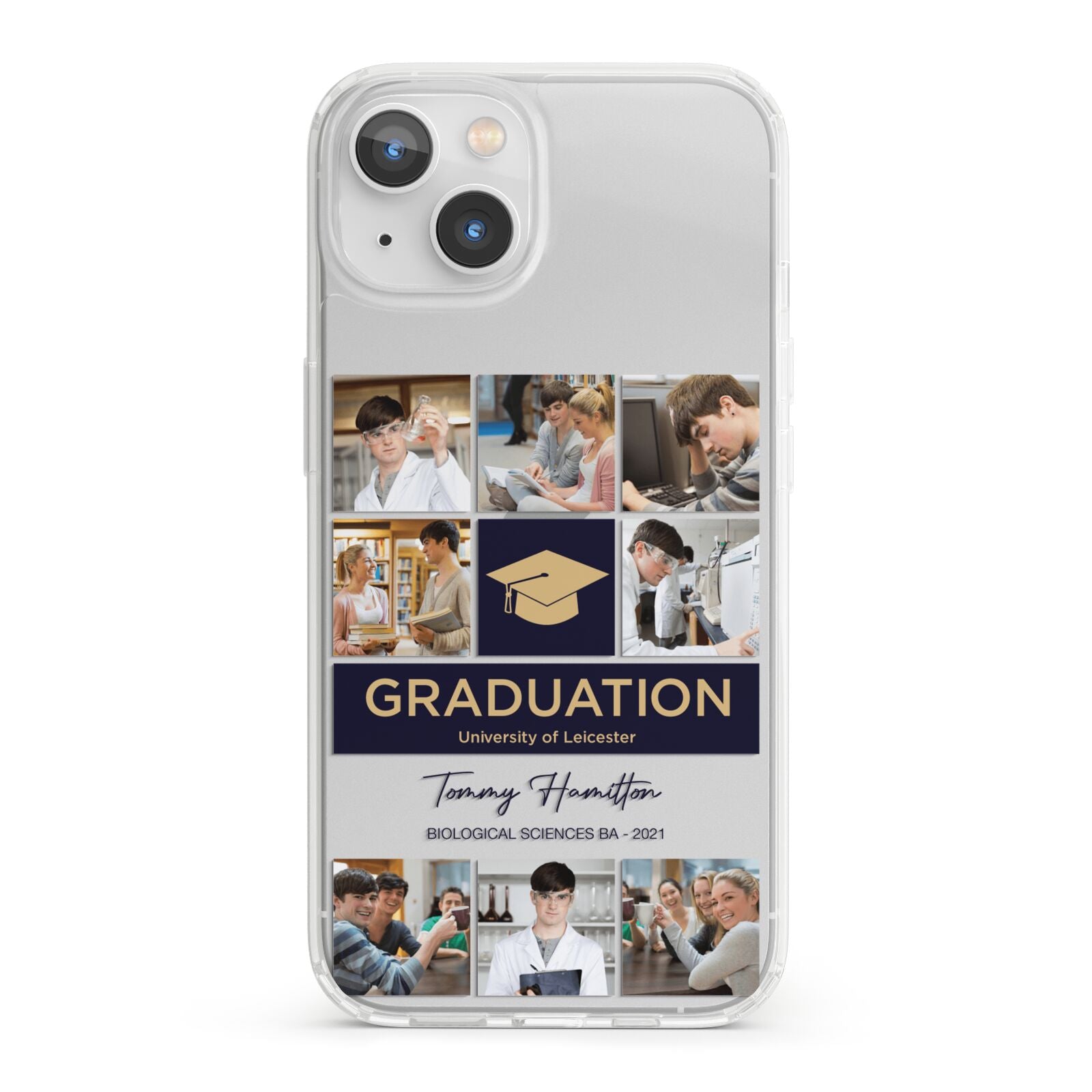 Graduation Personalised Photos iPhone 13 Clear Bumper Case