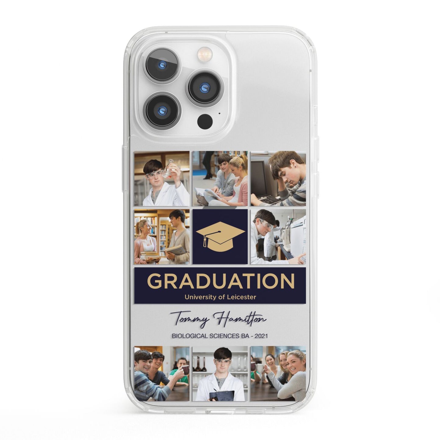 Graduation Personalised Photos iPhone 13 Pro Clear Bumper Case