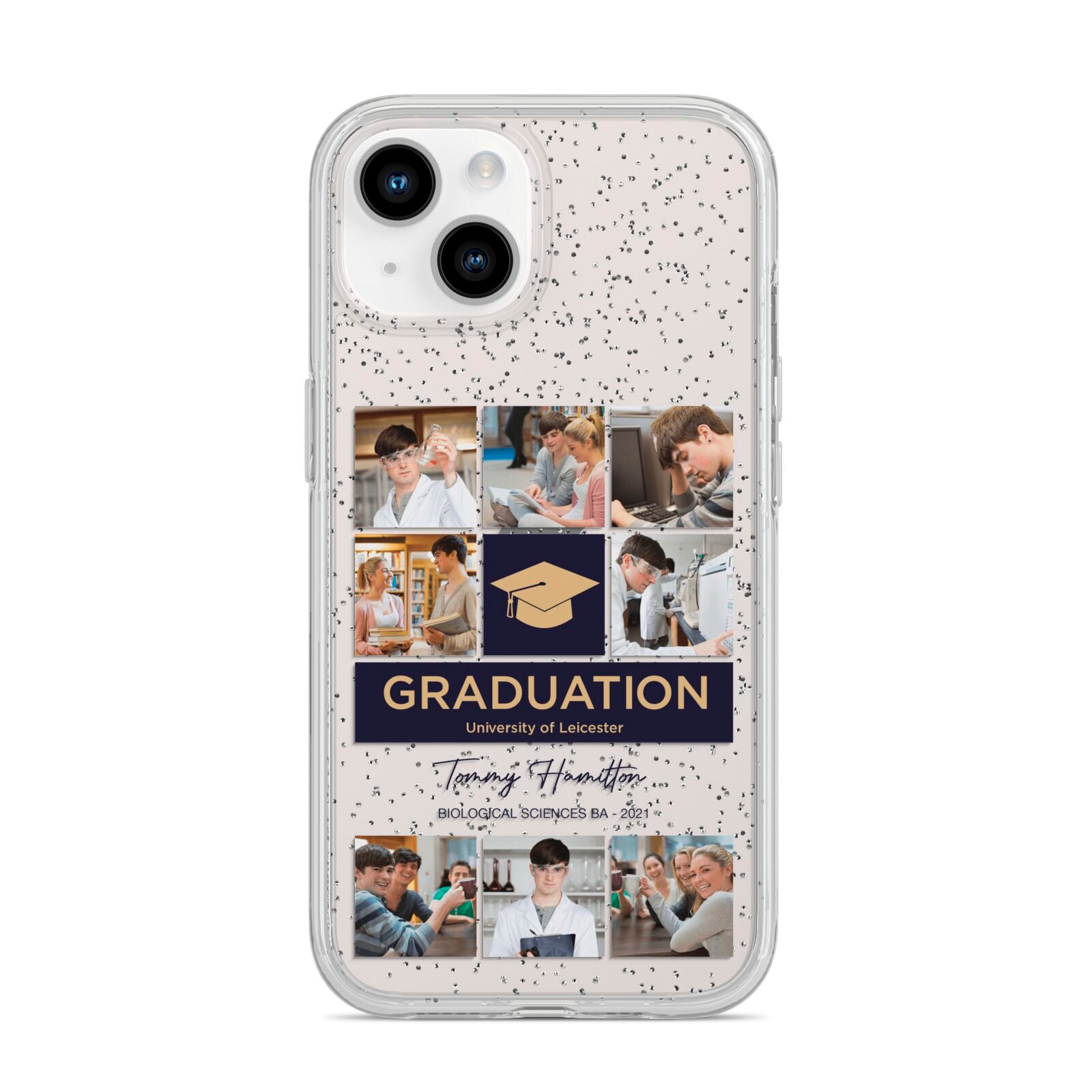 Graduation Personalised Photos iPhone 14 Glitter Tough Case Starlight