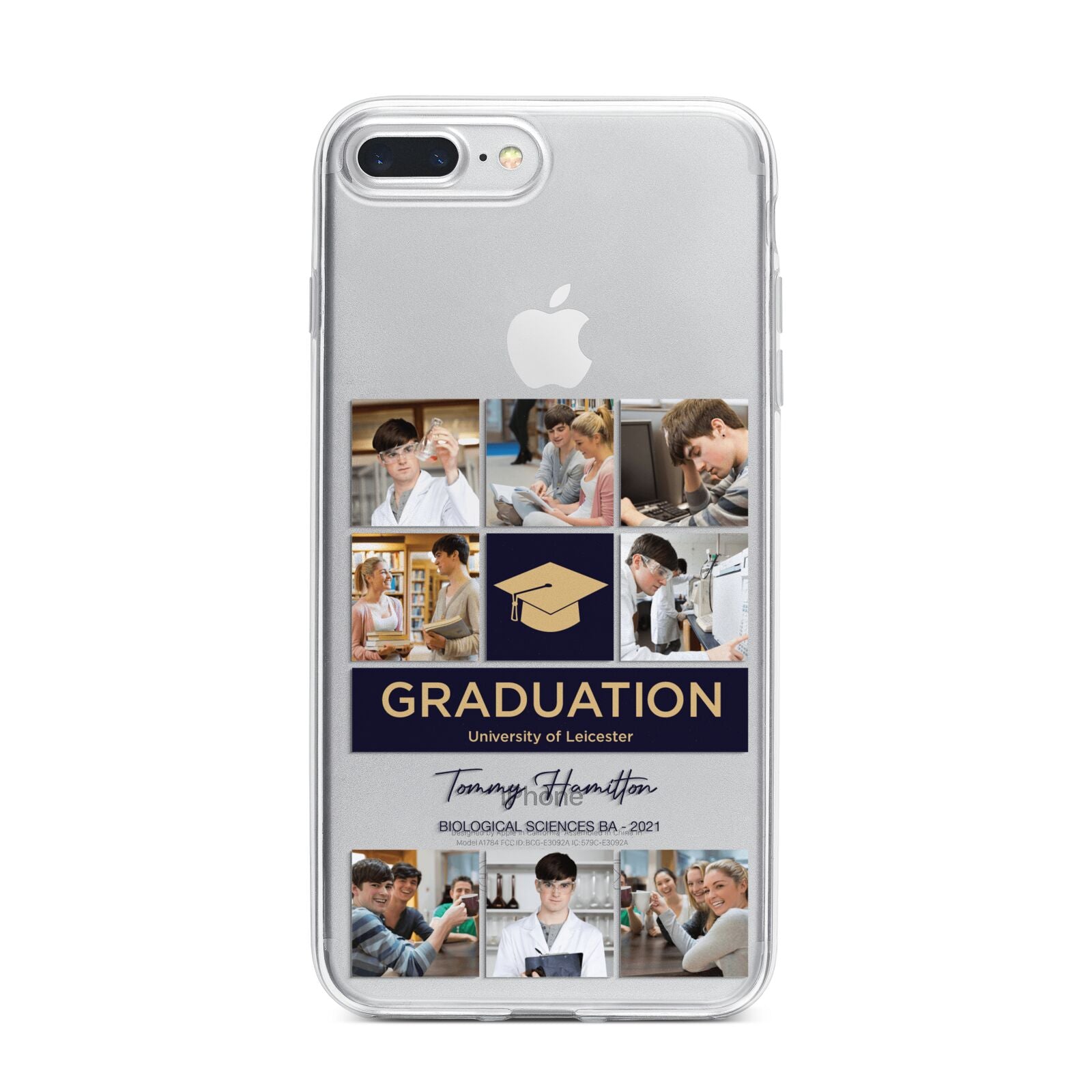 Graduation Personalised Photos iPhone 7 Plus Bumper Case on Silver iPhone
