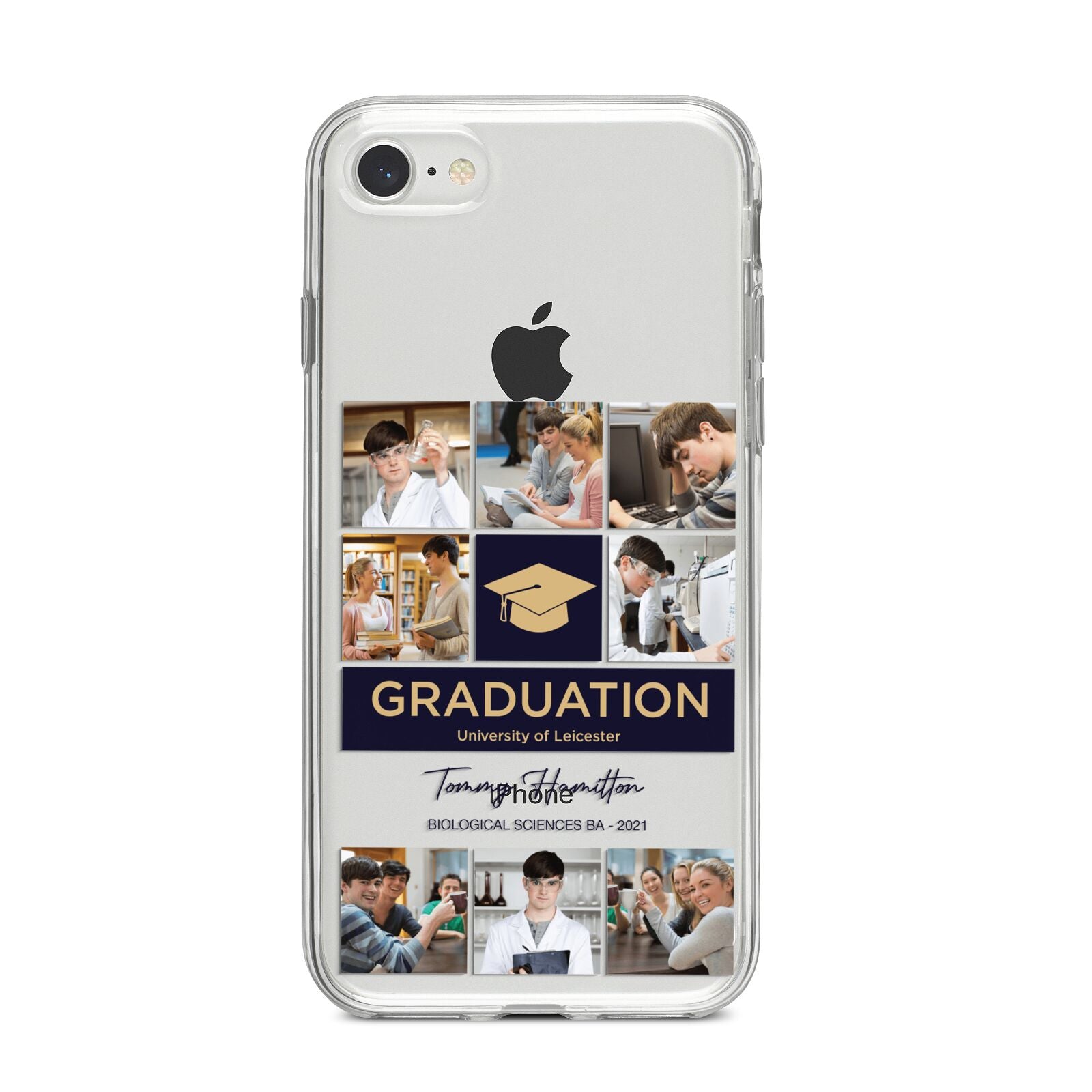 Graduation Personalised Photos iPhone 8 Bumper Case on Silver iPhone