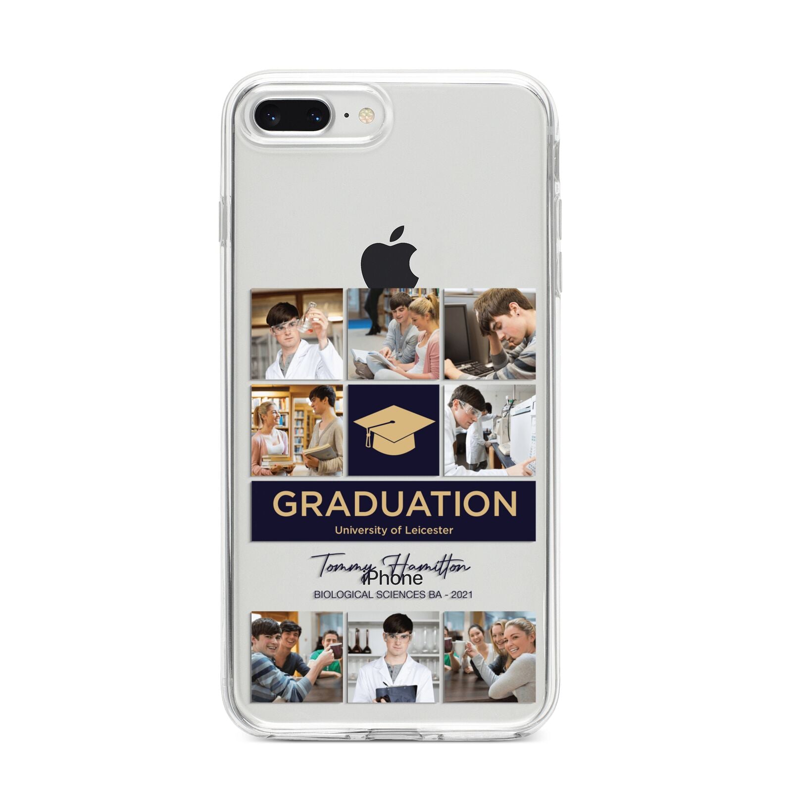 Graduation Personalised Photos iPhone 8 Plus Bumper Case on Silver iPhone