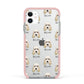 Grand Basset Griffon Vendeen Icon with Name Apple iPhone 11 in White with Pink Impact Case