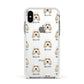 Grand Basset Griffon Vendeen Icon with Name Apple iPhone Xs Impact Case White Edge on Silver Phone