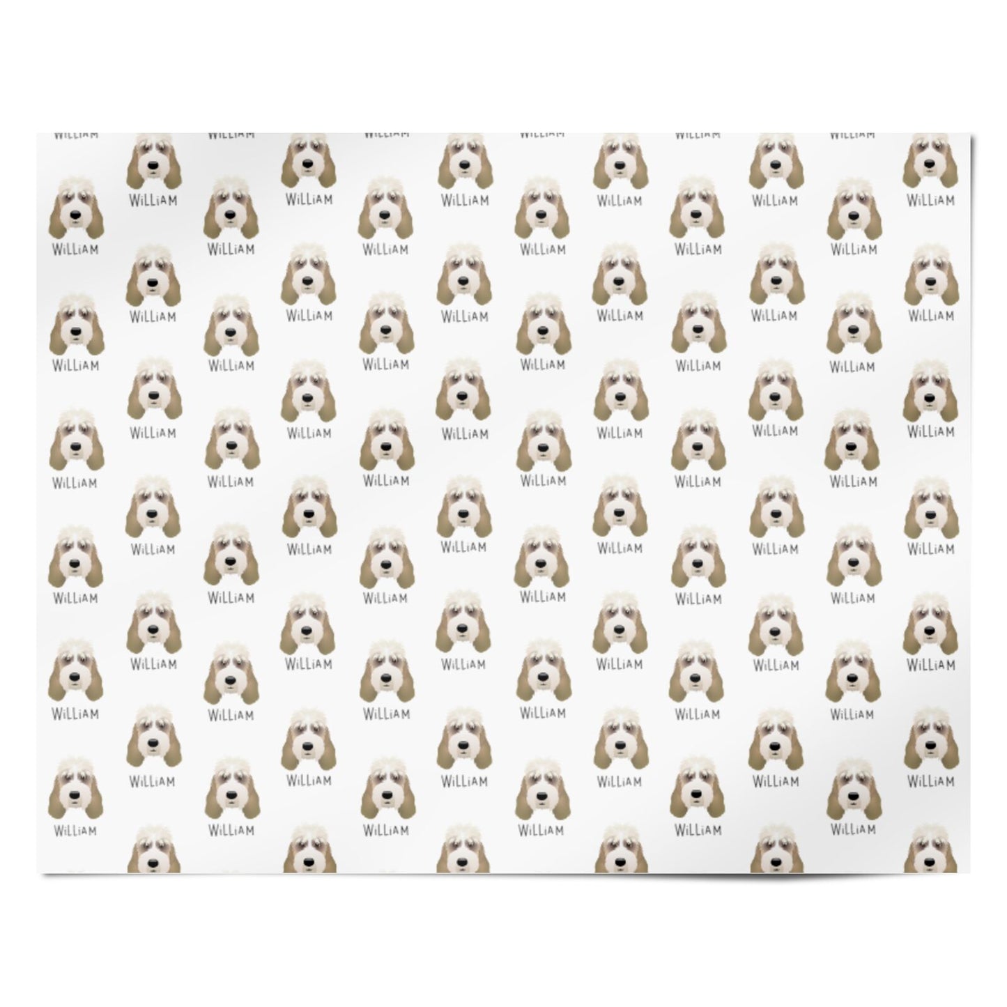Grand Basset Griffon Vendeen Icon with Name Personalised Wrapping Paper Alternative