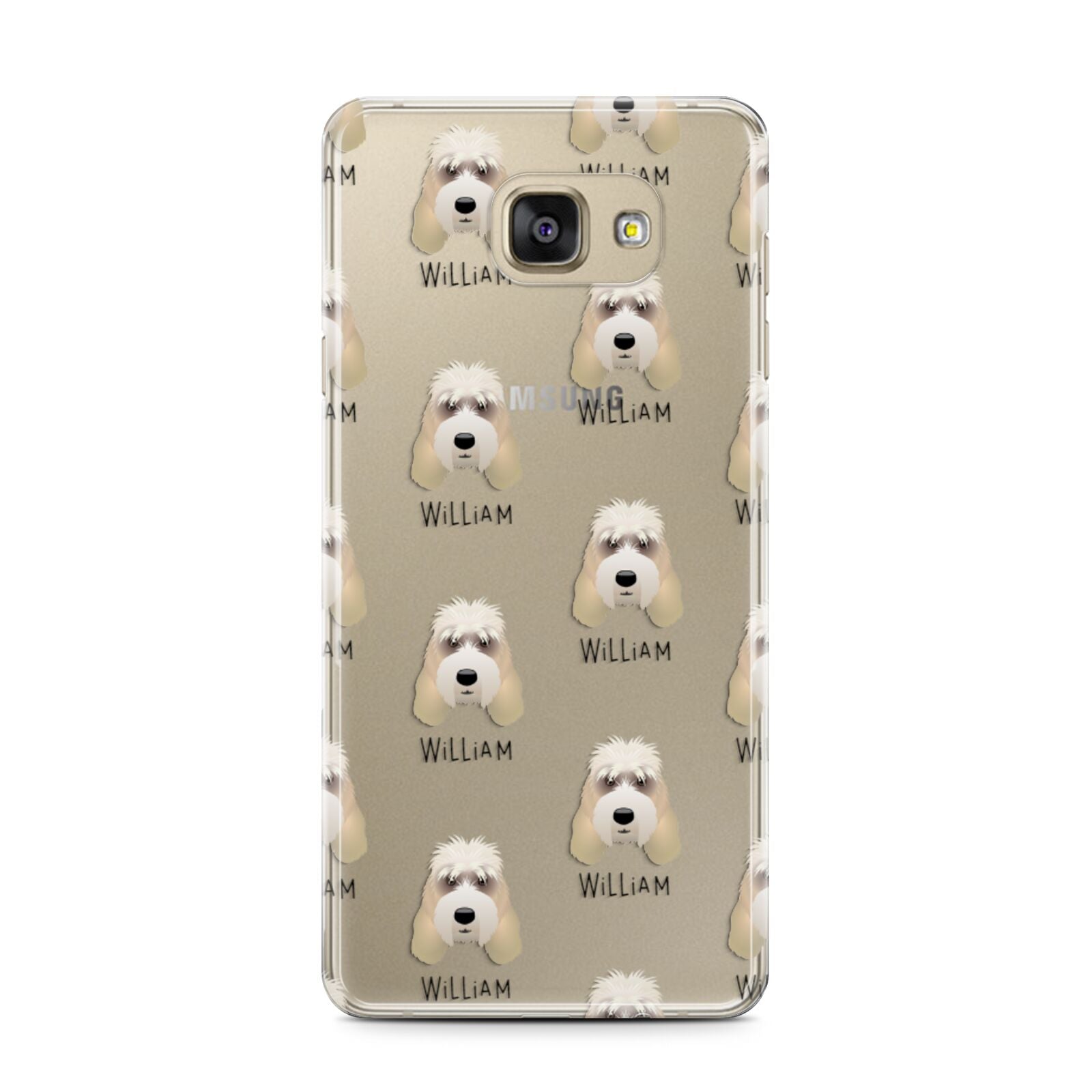 Grand Basset Griffon Vendeen Icon with Name Samsung Galaxy A7 2016 Case on gold phone