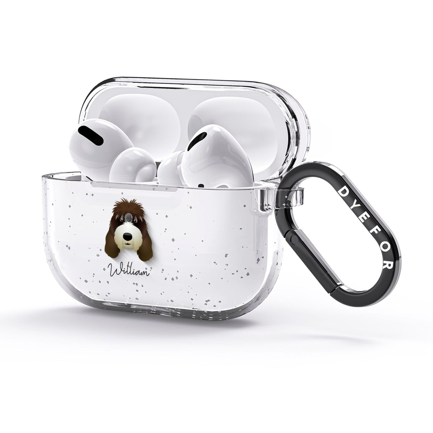 Grand Basset Griffon Vendeen Personalised AirPods Glitter Case 3rd Gen Side Image