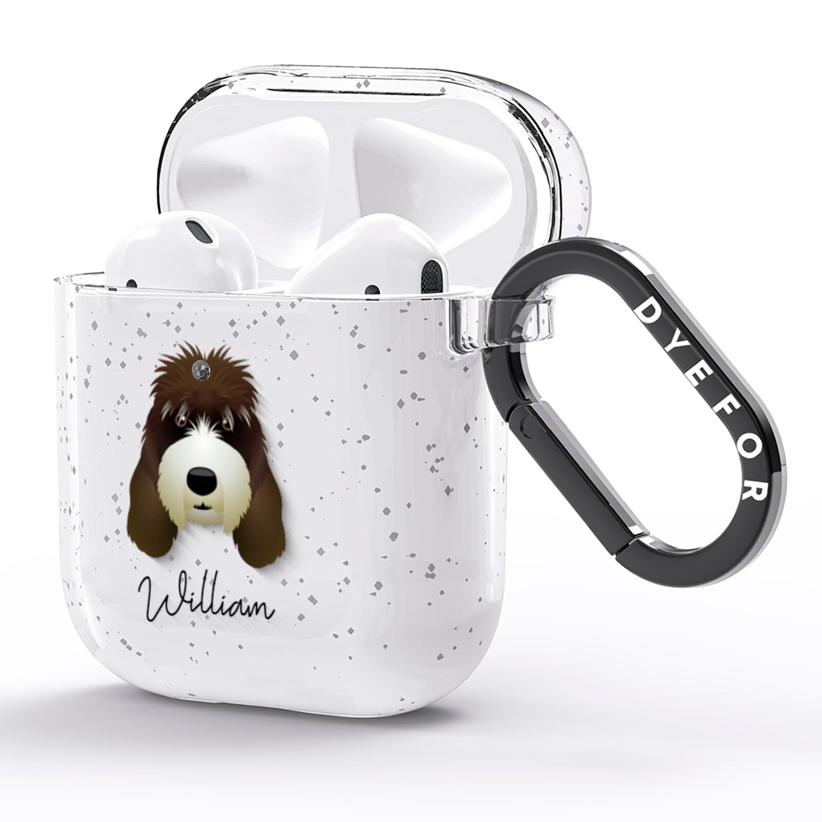 Grand Basset Griffon Vendeen Personalised AirPods Glitter Case Side Image
