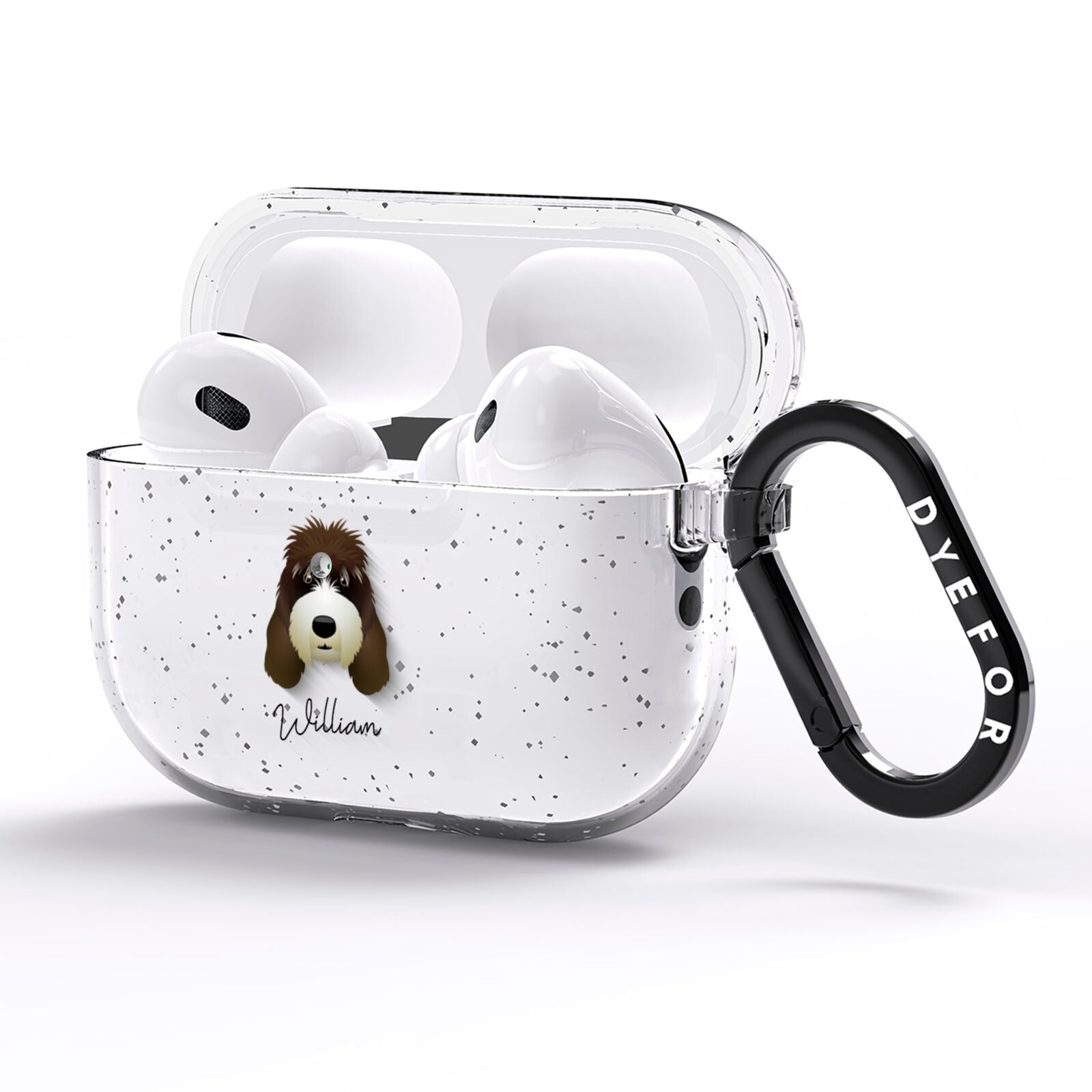 Grand Basset Griffon Vendeen Personalised AirPods Pro Glitter Case Side Image