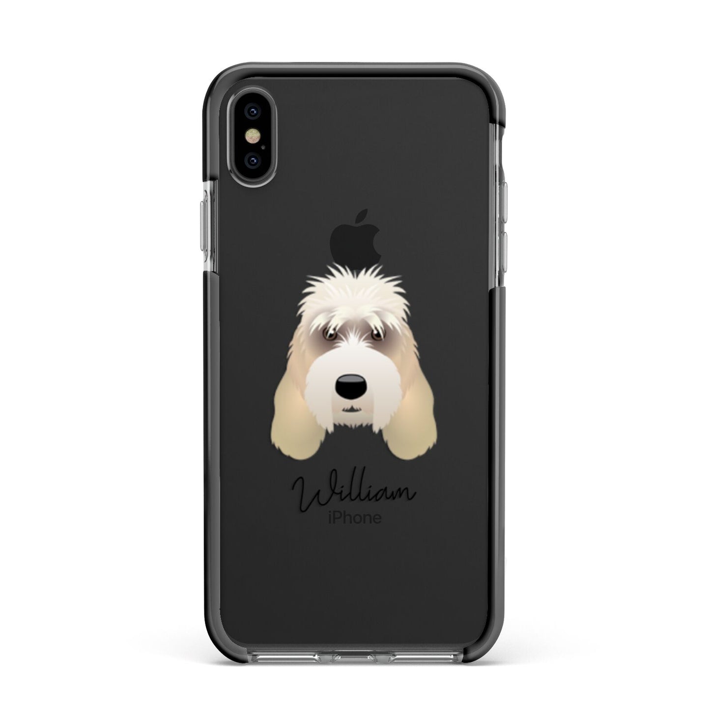 Grand Basset Griffon Vendeen Personalised Apple iPhone Xs Max Impact Case Black Edge on Black Phone