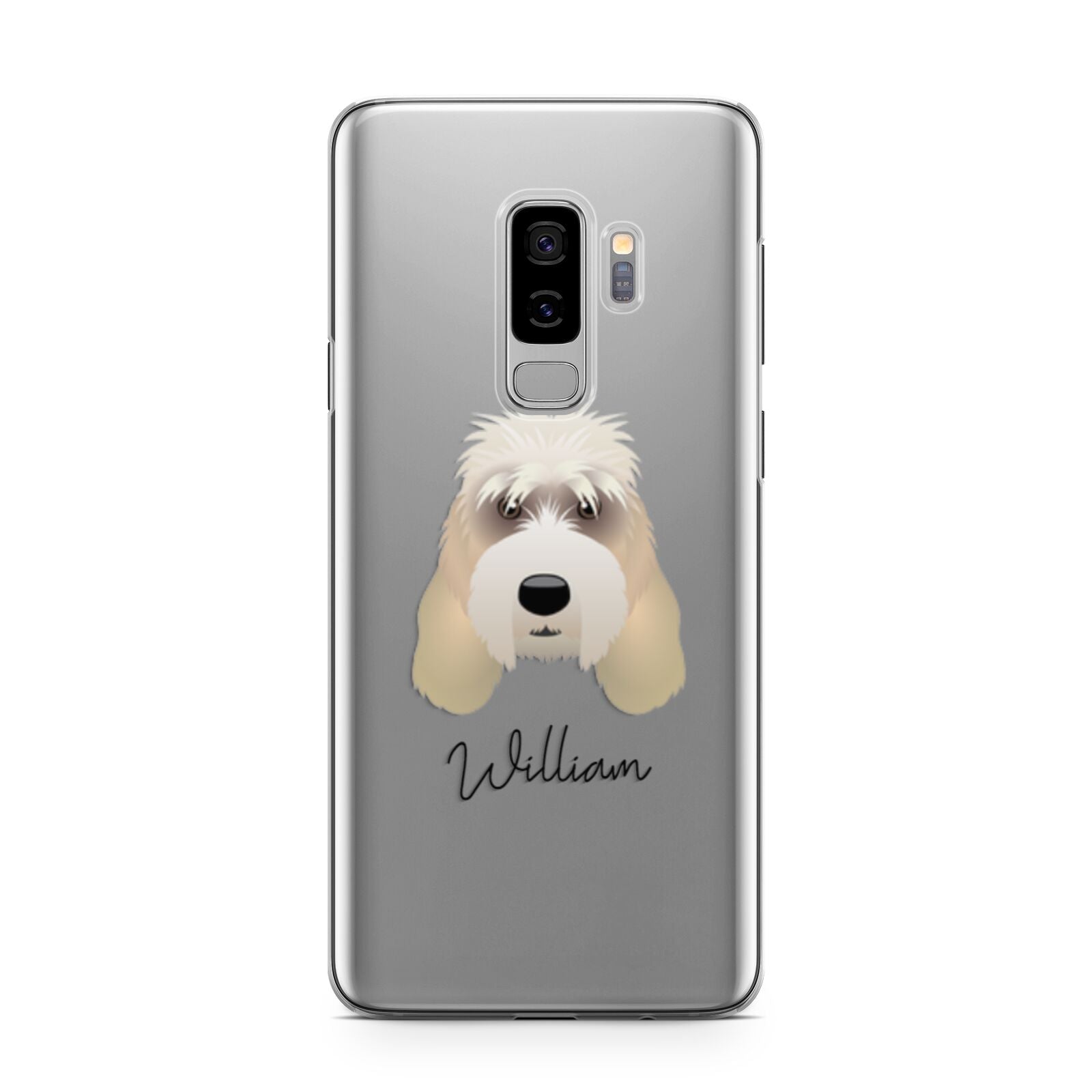 Grand Basset Griffon Vendeen Personalised Samsung Galaxy S9 Plus Case on Silver phone