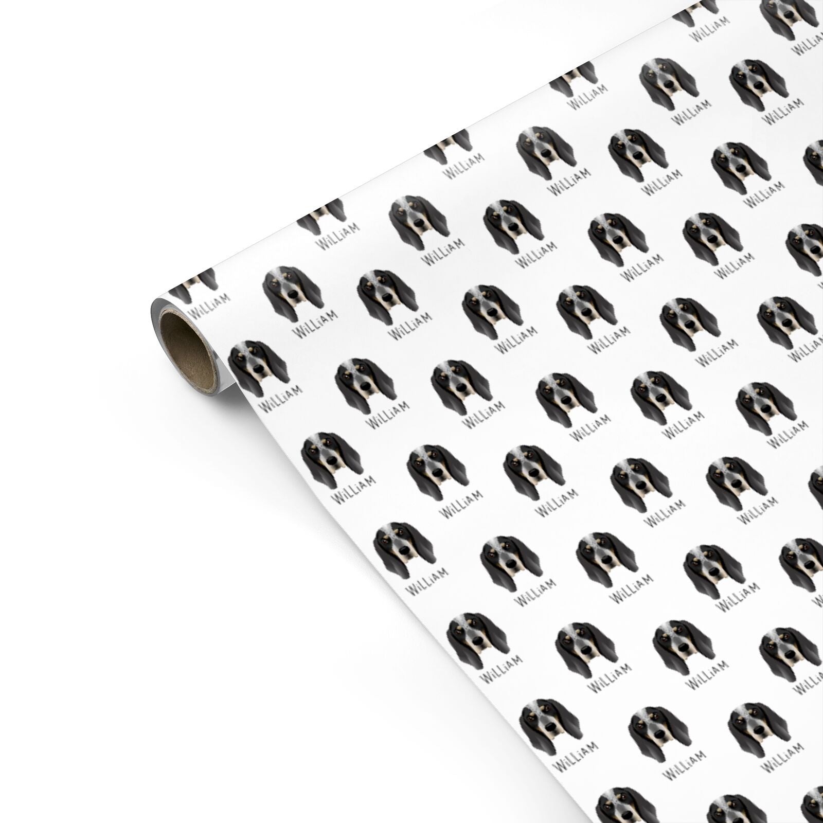 Grand Bleu De Gascogne Icon with Name Personalised Gift Wrap