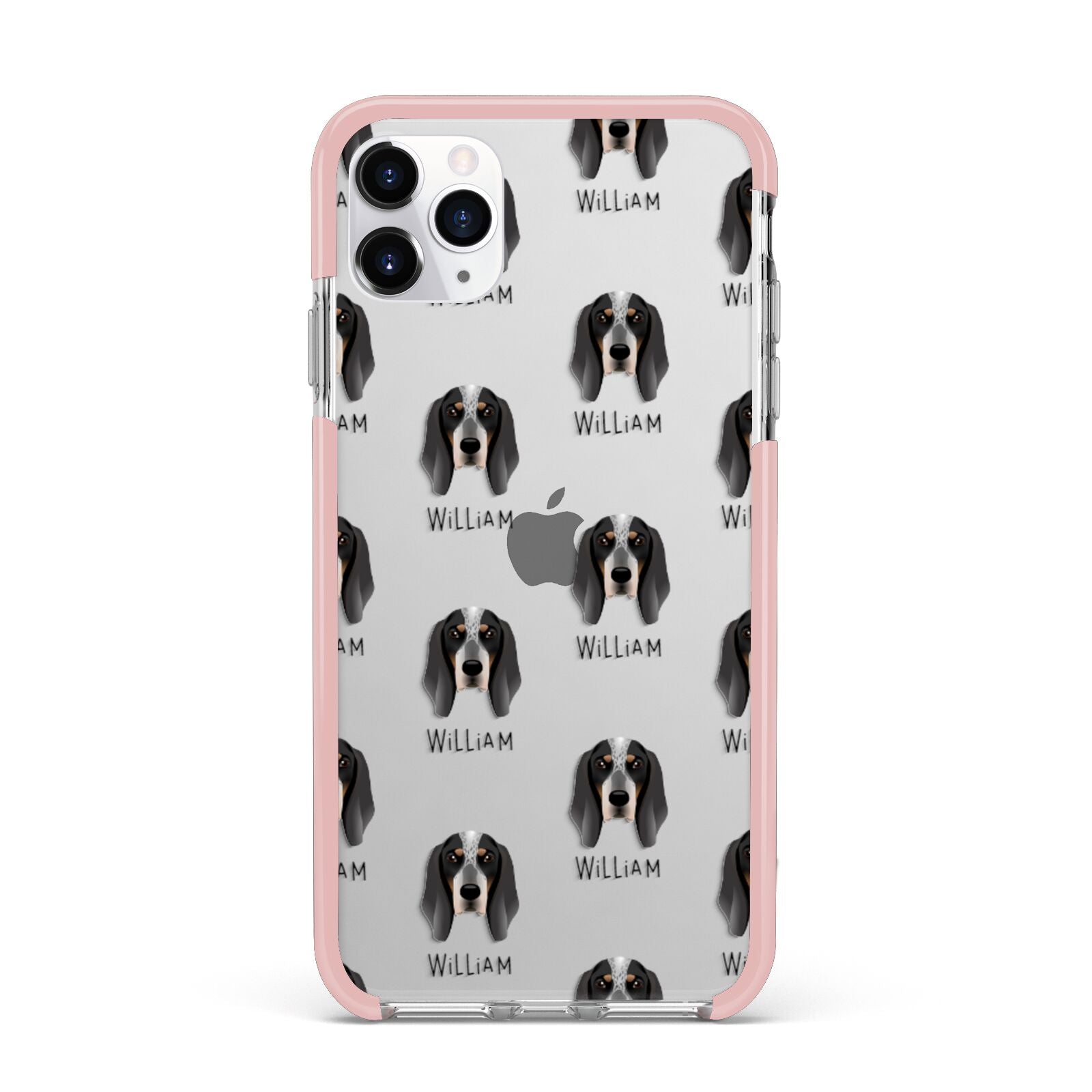 Grand Bleu De Gascogne Icon with Name iPhone 11 Pro Max Impact Pink Edge Case
