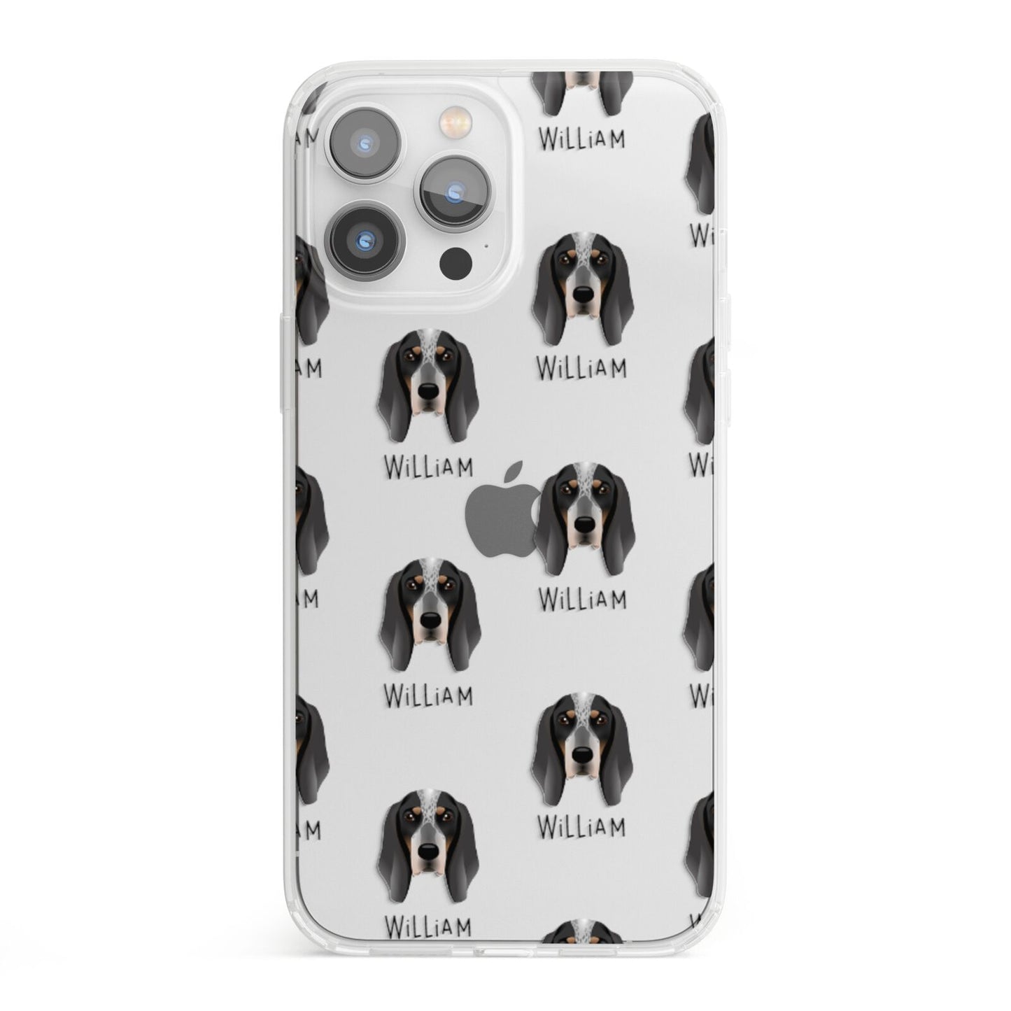 Grand Bleu De Gascogne Icon with Name iPhone 13 Pro Max Clear Bumper Case