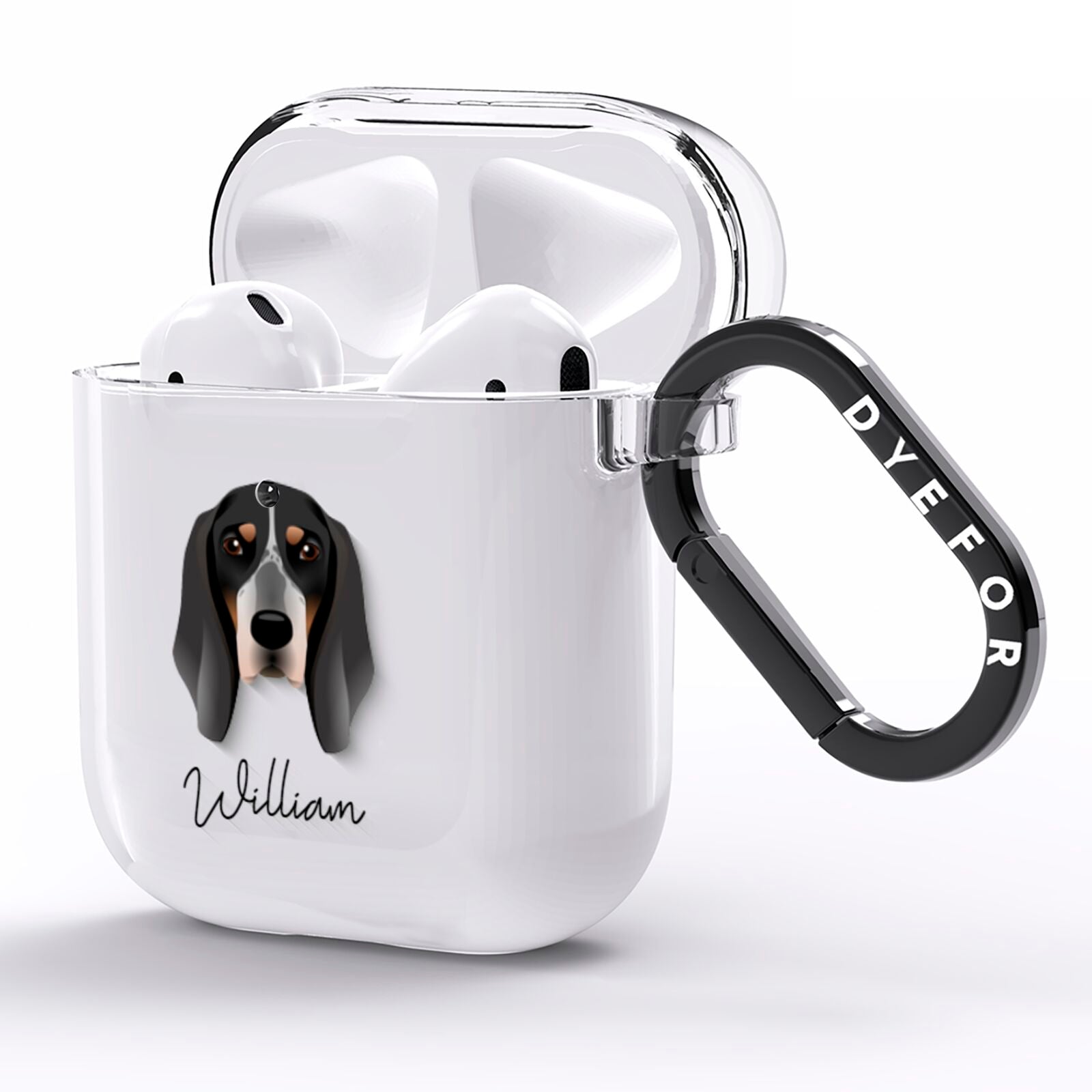 Grand Bleu De Gascogne Personalised AirPods Clear Case Side Image