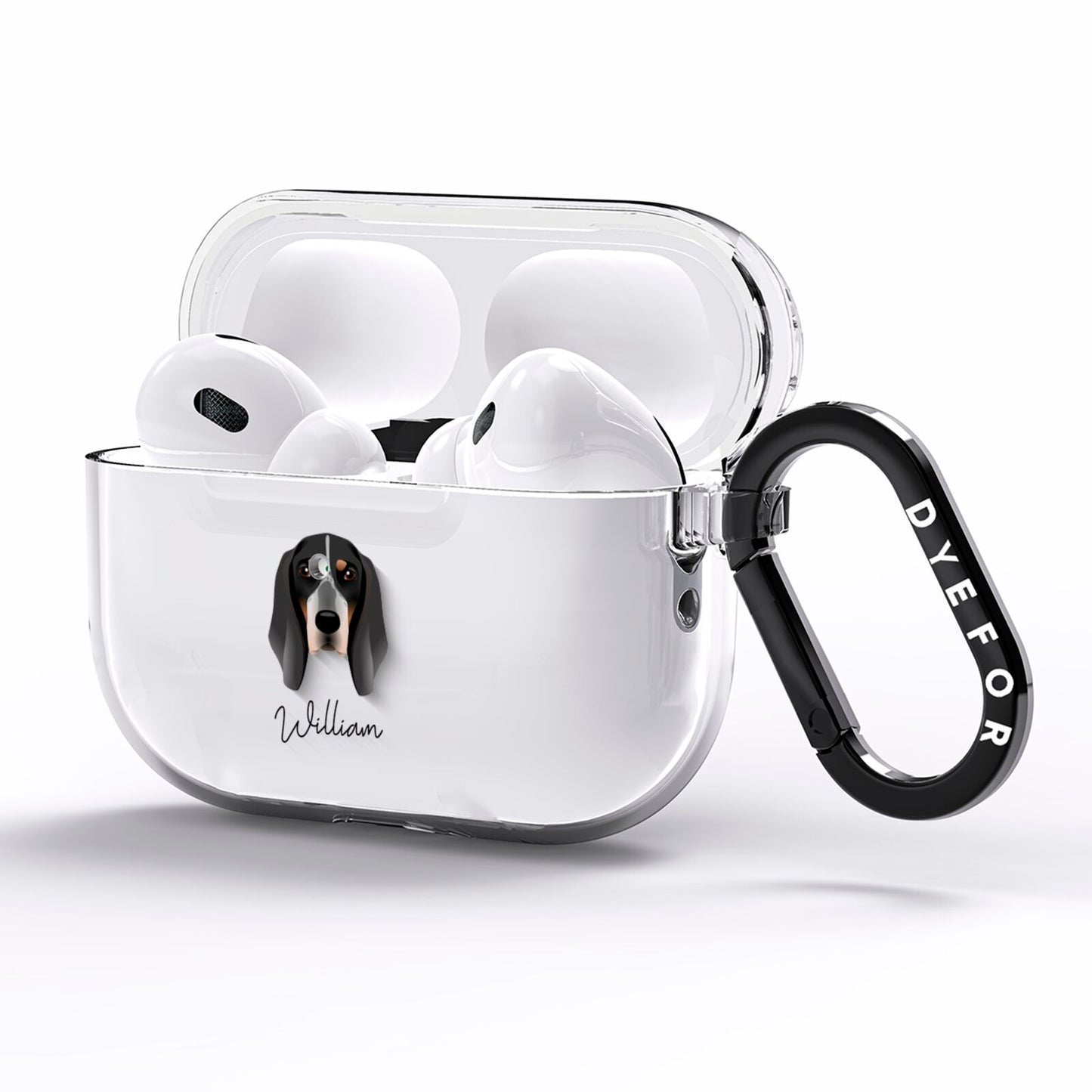 Grand Bleu De Gascogne Personalised AirPods Pro Clear Case Side Image