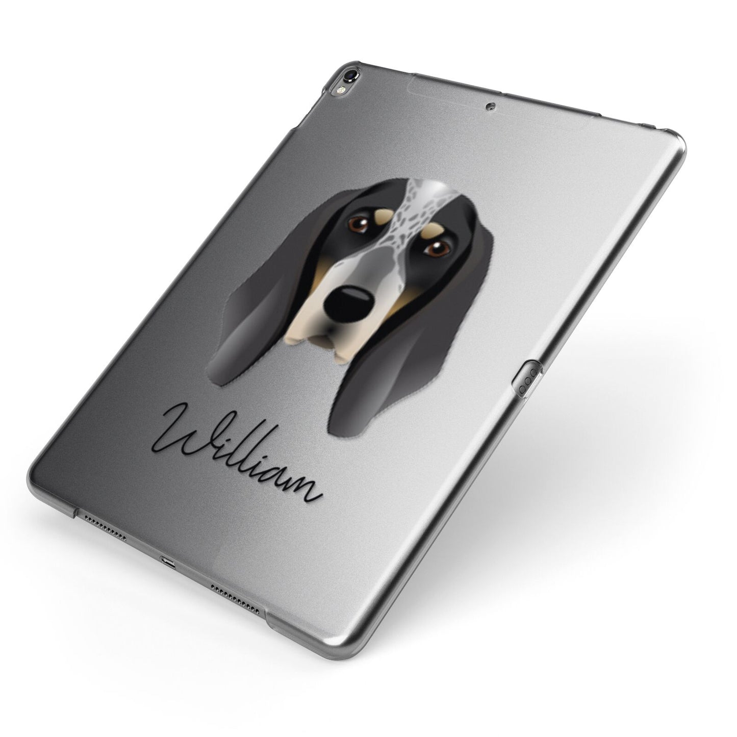 Grand Bleu De Gascogne Personalised Apple iPad Case on Grey iPad Side View