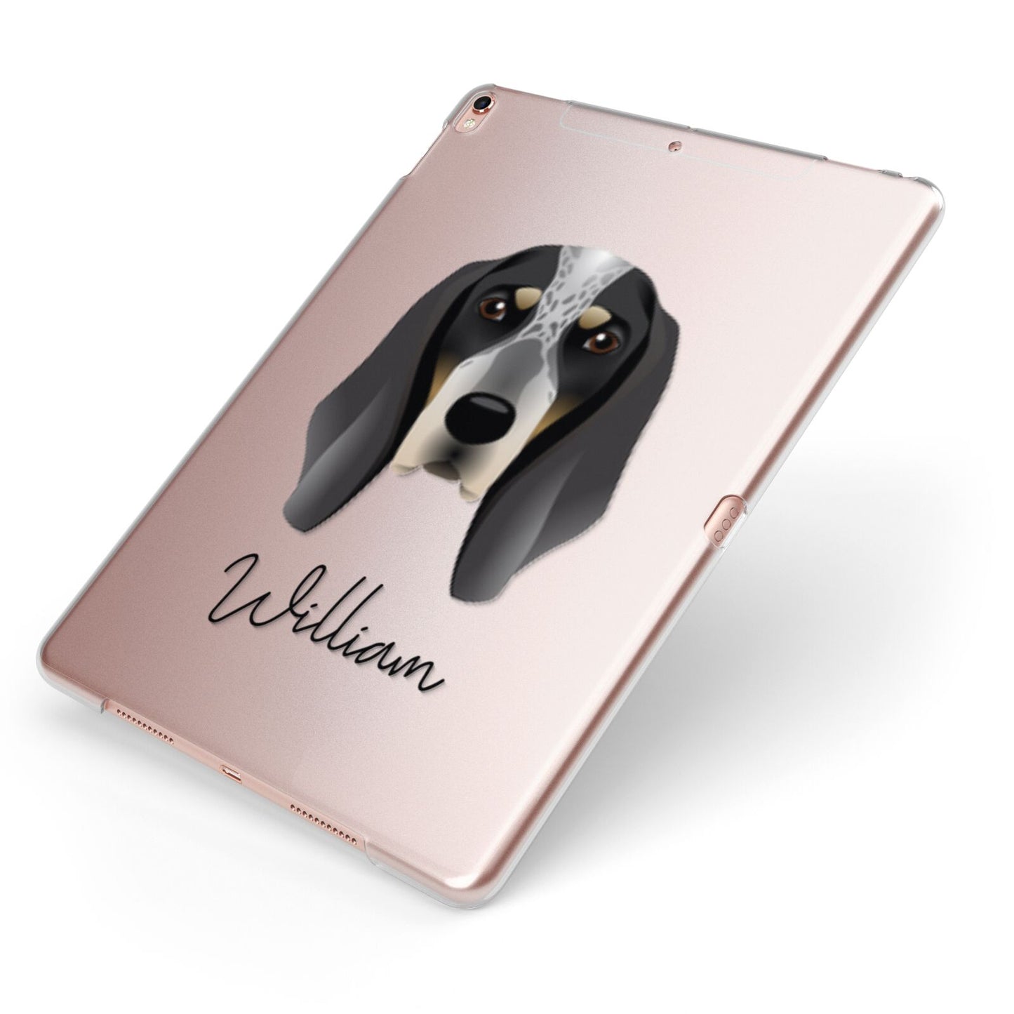 Grand Bleu De Gascogne Personalised Apple iPad Case on Rose Gold iPad Side View