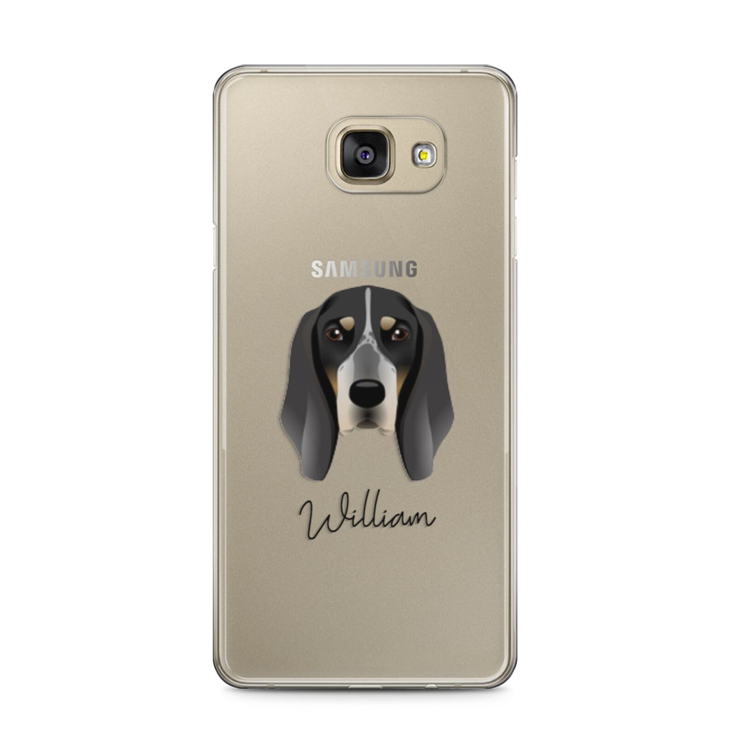 Grand Bleu De Gascogne Personalised Samsung Galaxy A5 2016 Case on gold phone