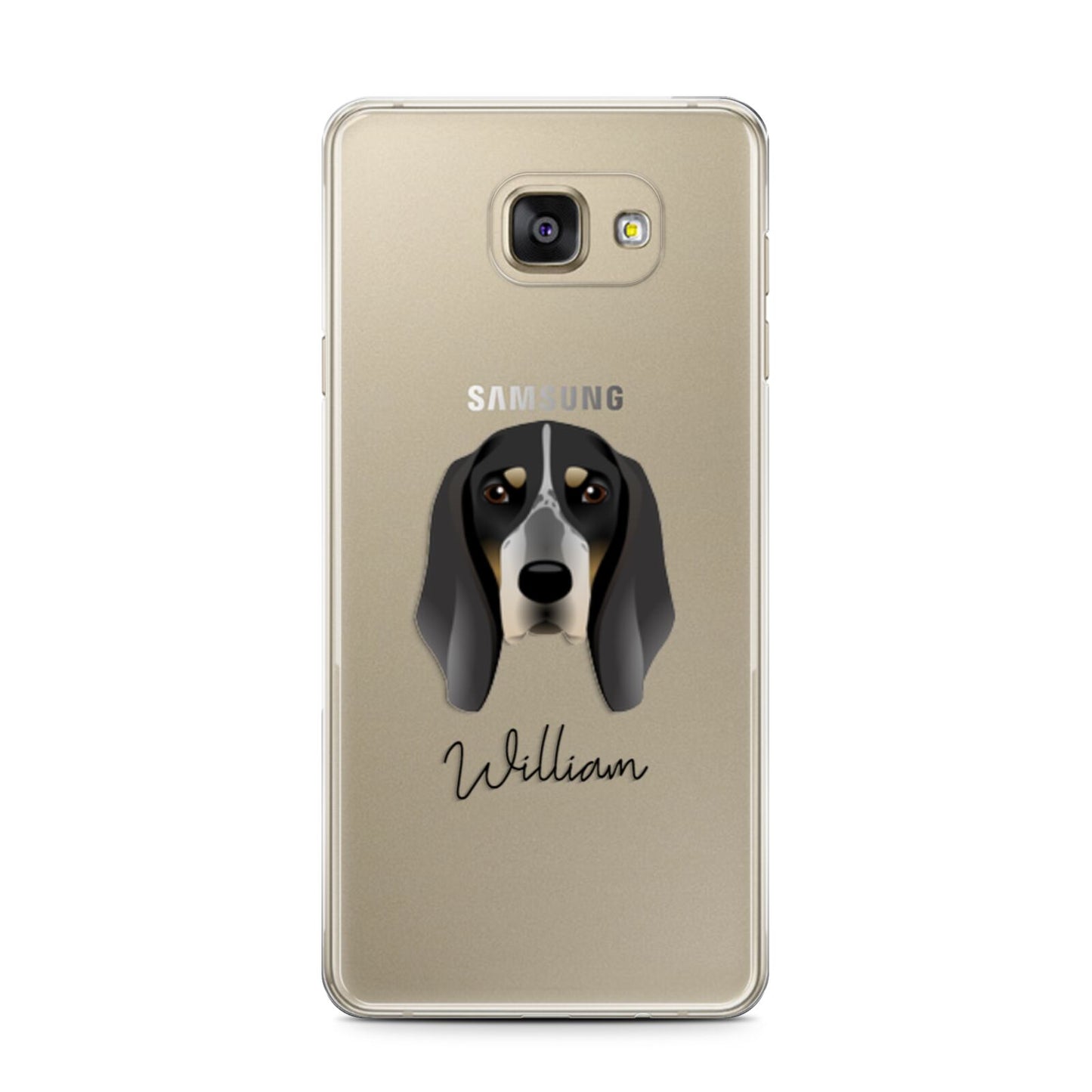 Grand Bleu De Gascogne Personalised Samsung Galaxy A7 2016 Case on gold phone