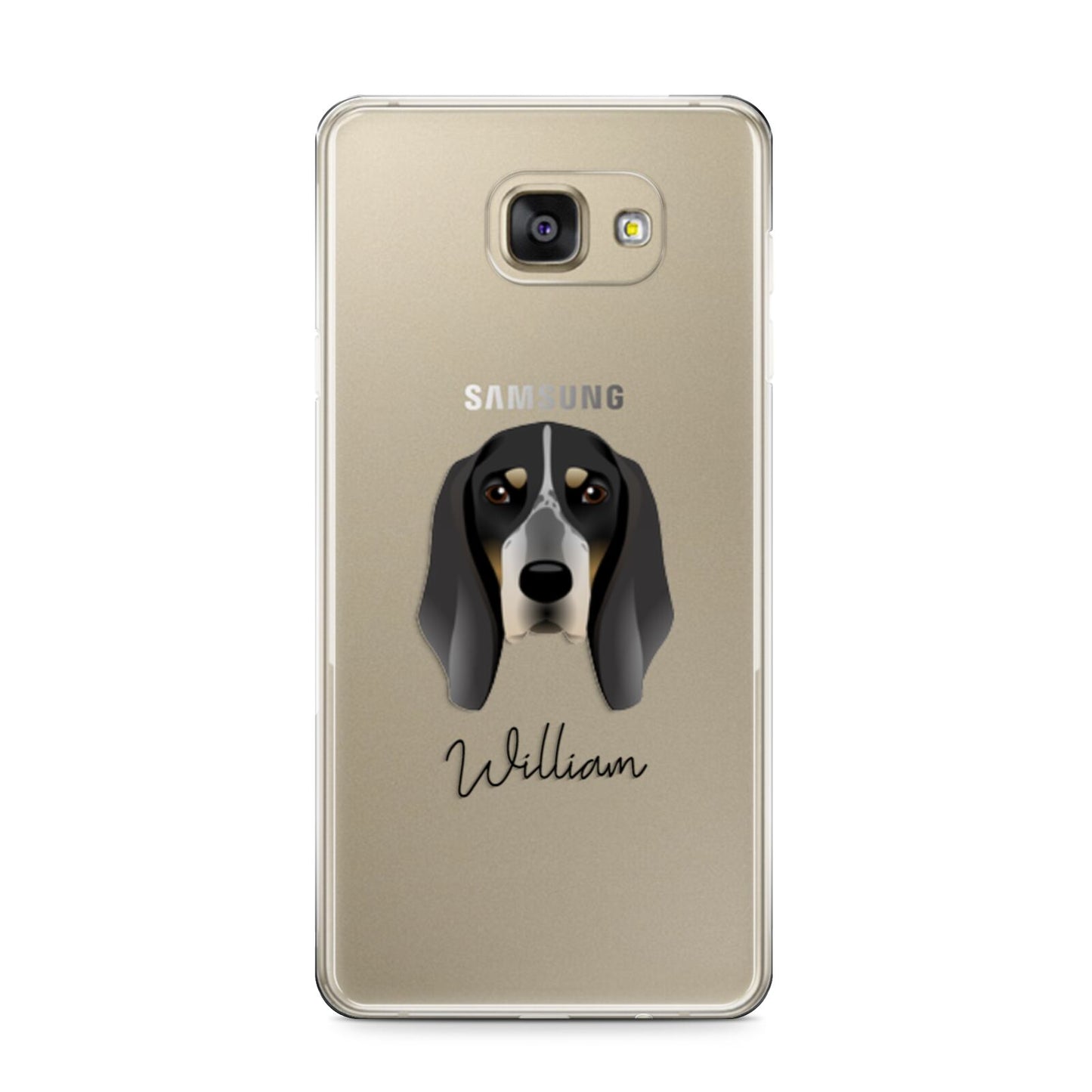 Grand Bleu De Gascogne Personalised Samsung Galaxy A9 2016 Case on gold phone