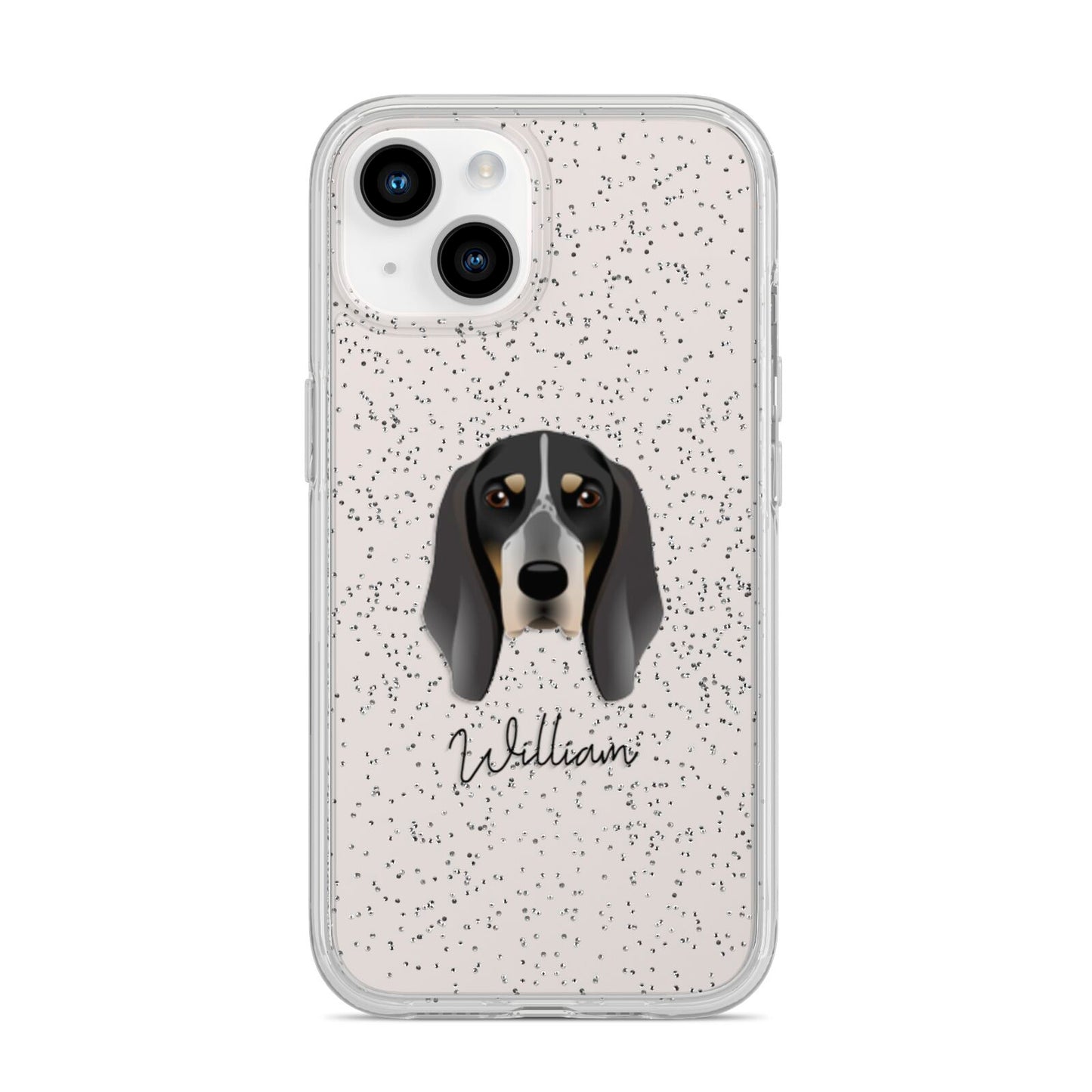 Grand Bleu De Gascogne Personalised iPhone 14 Glitter Tough Case Starlight