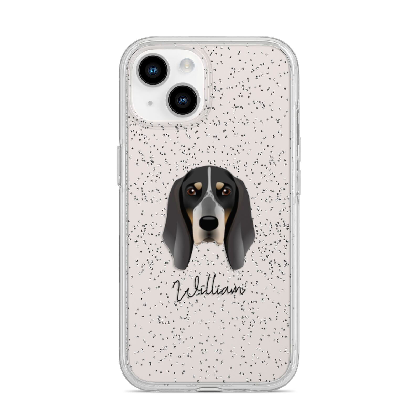 Grand Bleu De Gascogne Personalised iPhone 14 Glitter Tough Case Starlight