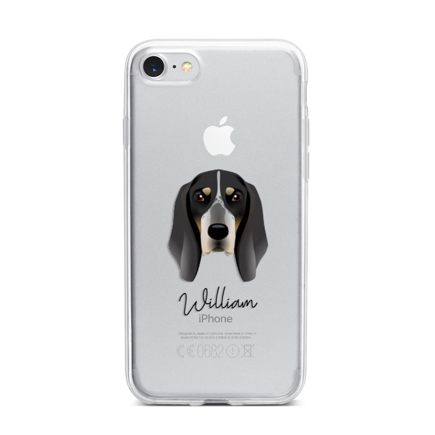 Grand Bleu De Gascogne Personalised iPhone 7 Bumper Case on Silver iPhone