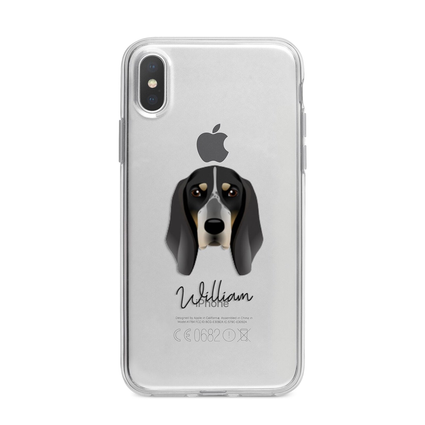 Grand Bleu De Gascogne Personalised iPhone X Bumper Case on Silver iPhone Alternative Image 1