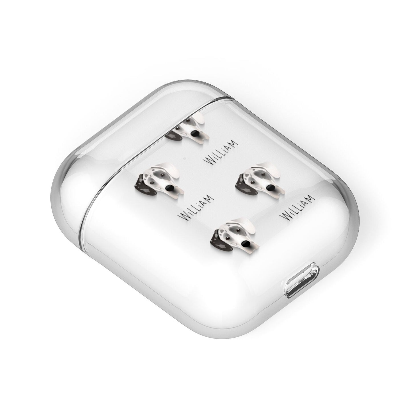 Great Dane Icon with Name AirPods Case Laid Flat