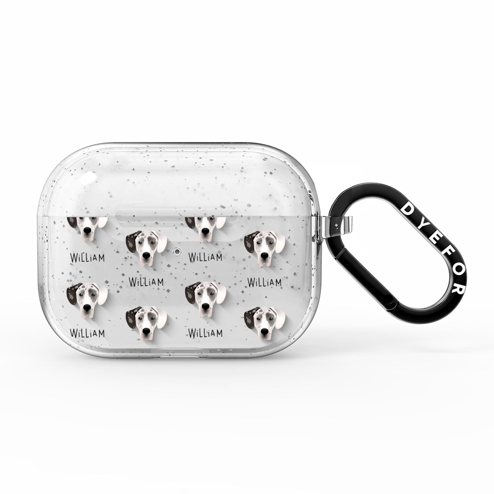 Great Dane Icon with Name AirPods Pro Glitter Case