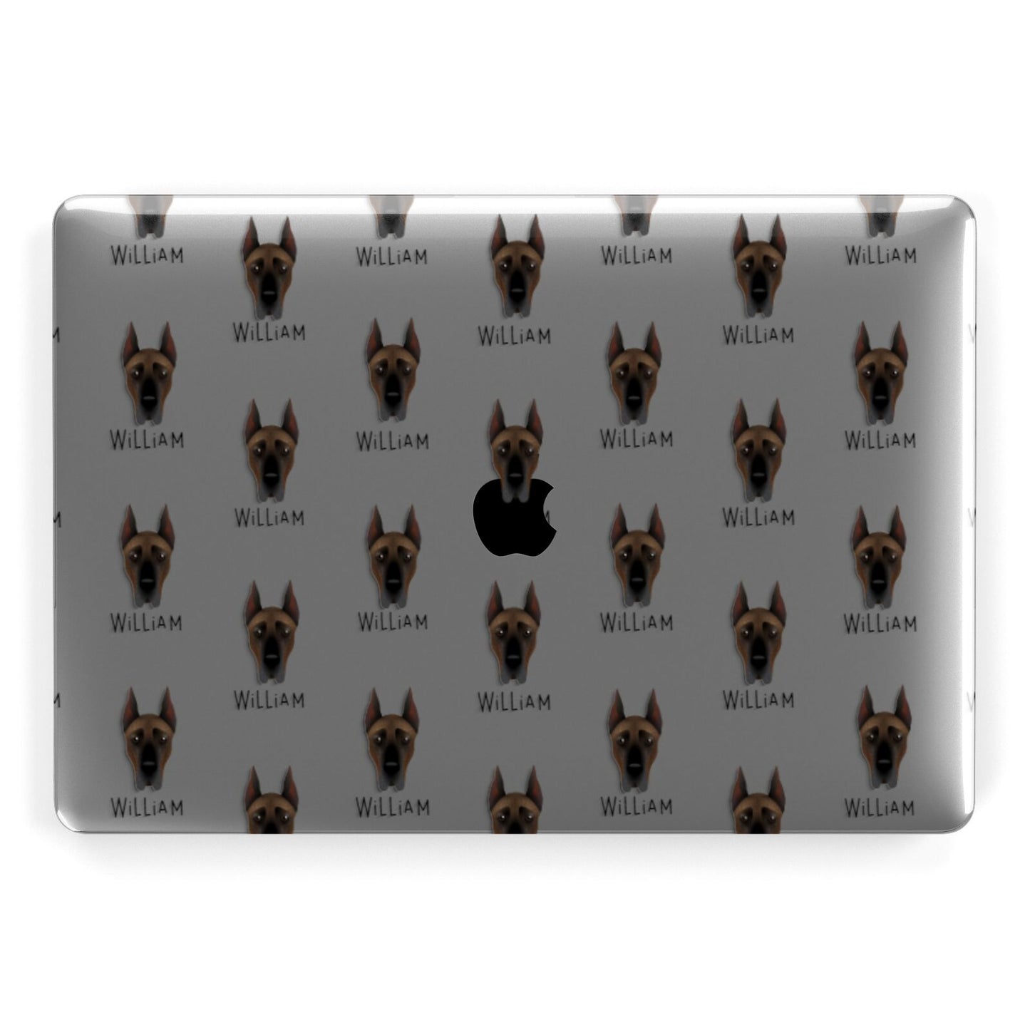 Great Dane Icon with Name Apple MacBook Case