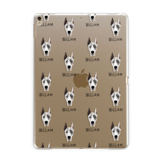 Great Dane Icon with Name Apple iPad Gold Case