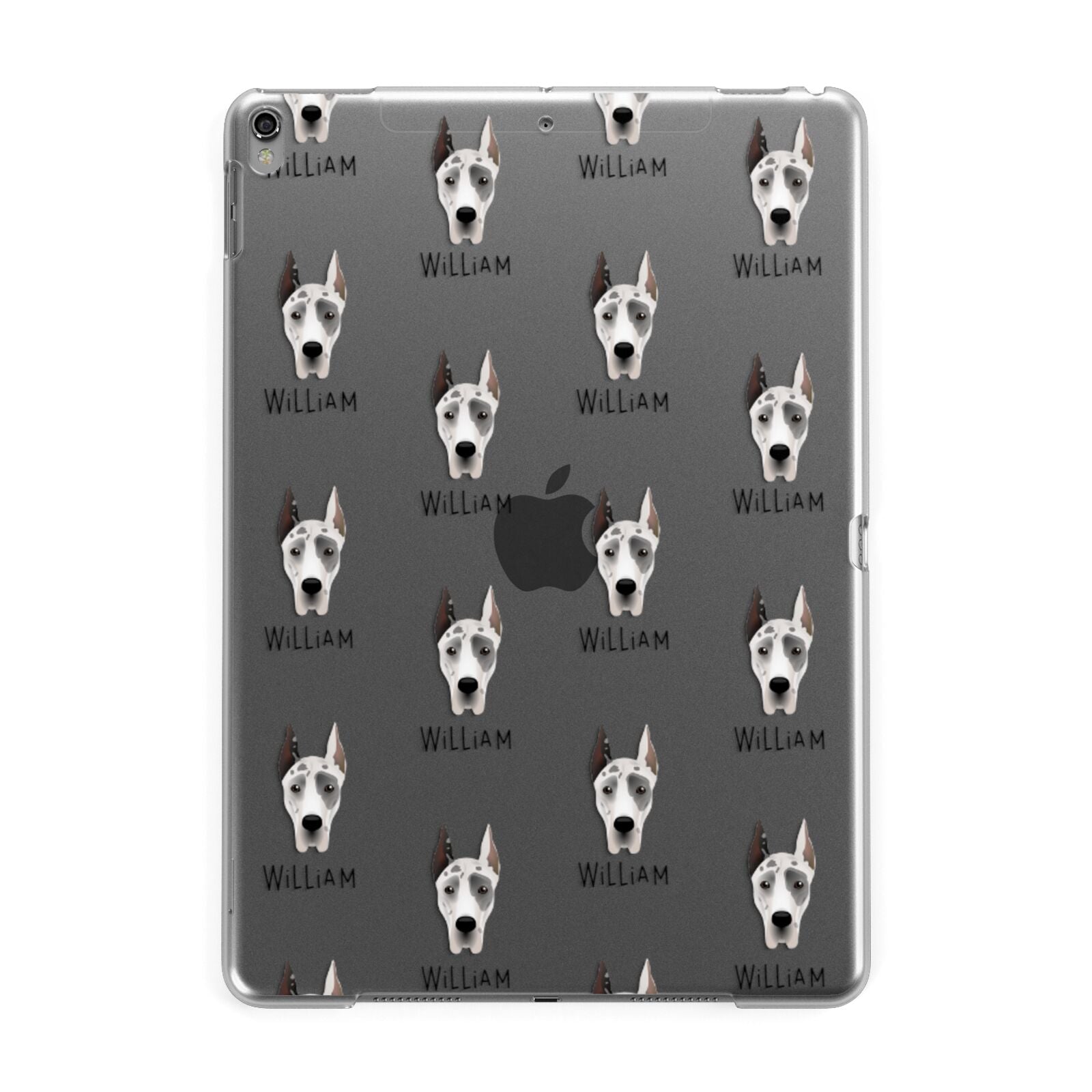 Great Dane Icon with Name Apple iPad Grey Case