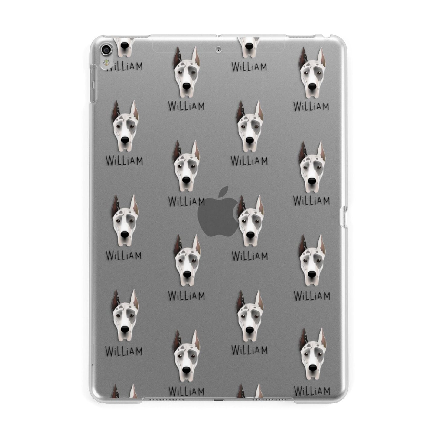 Great Dane Icon with Name Apple iPad Silver Case