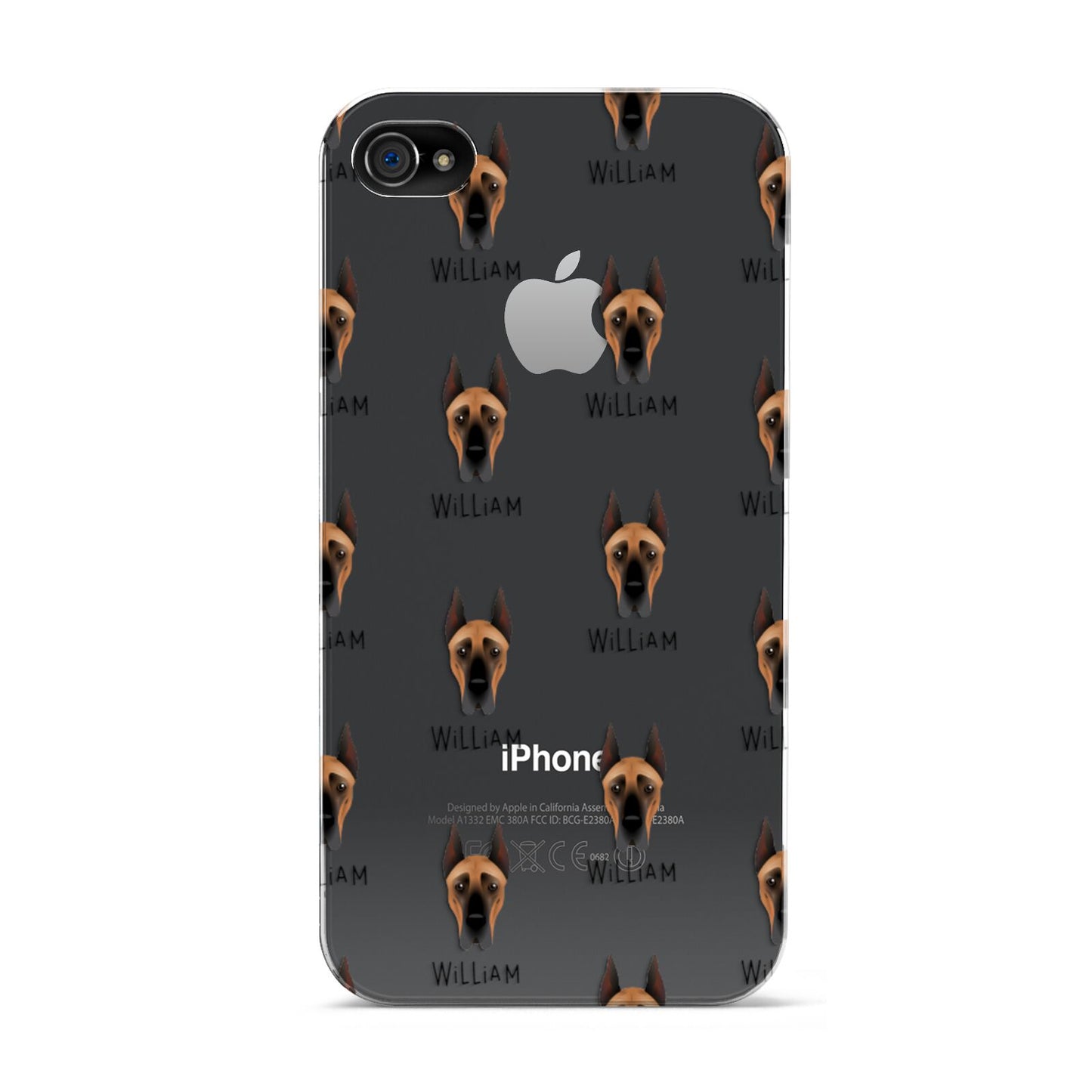 Great Dane Icon with Name Apple iPhone 4s Case