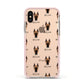 Great Dane Icon with Name Apple iPhone Xs Impact Case Pink Edge on Gold Phone