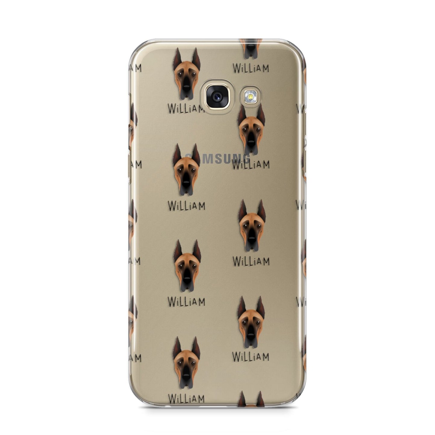 Great Dane Icon with Name Samsung Galaxy A5 2017 Case on gold phone