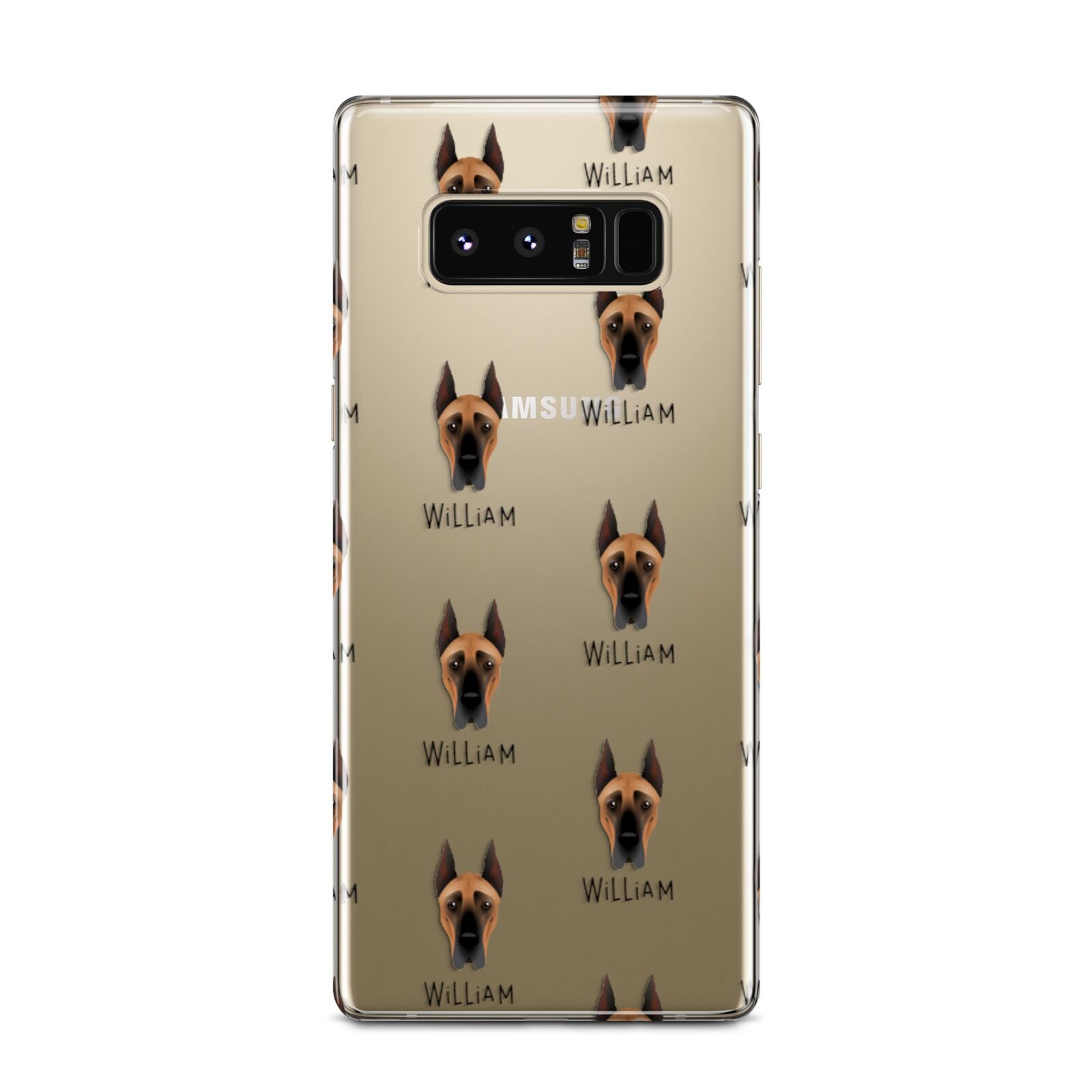 Great Dane Icon with Name Samsung Galaxy Note 8 Case