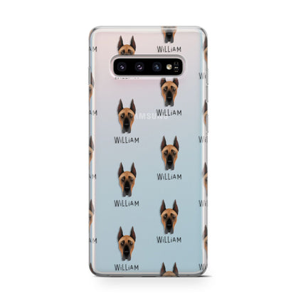 Great Dane Icon with Name Samsung Galaxy S10 Case