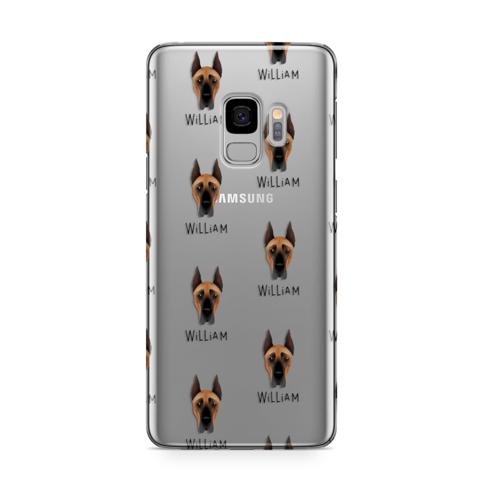 Great Dane Icon with Name Samsung Galaxy S9 Case