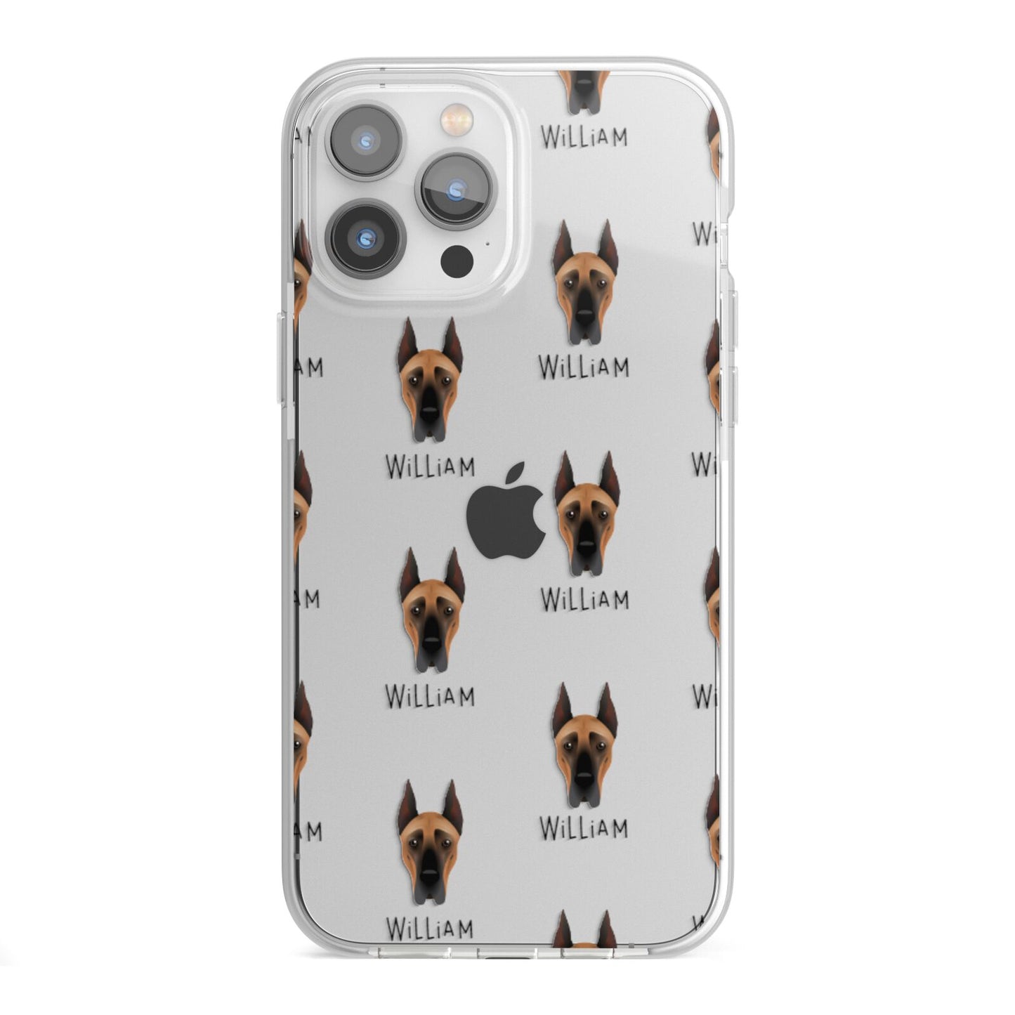 Great Dane Icon with Name iPhone 13 Pro Max TPU Impact Case with White Edges