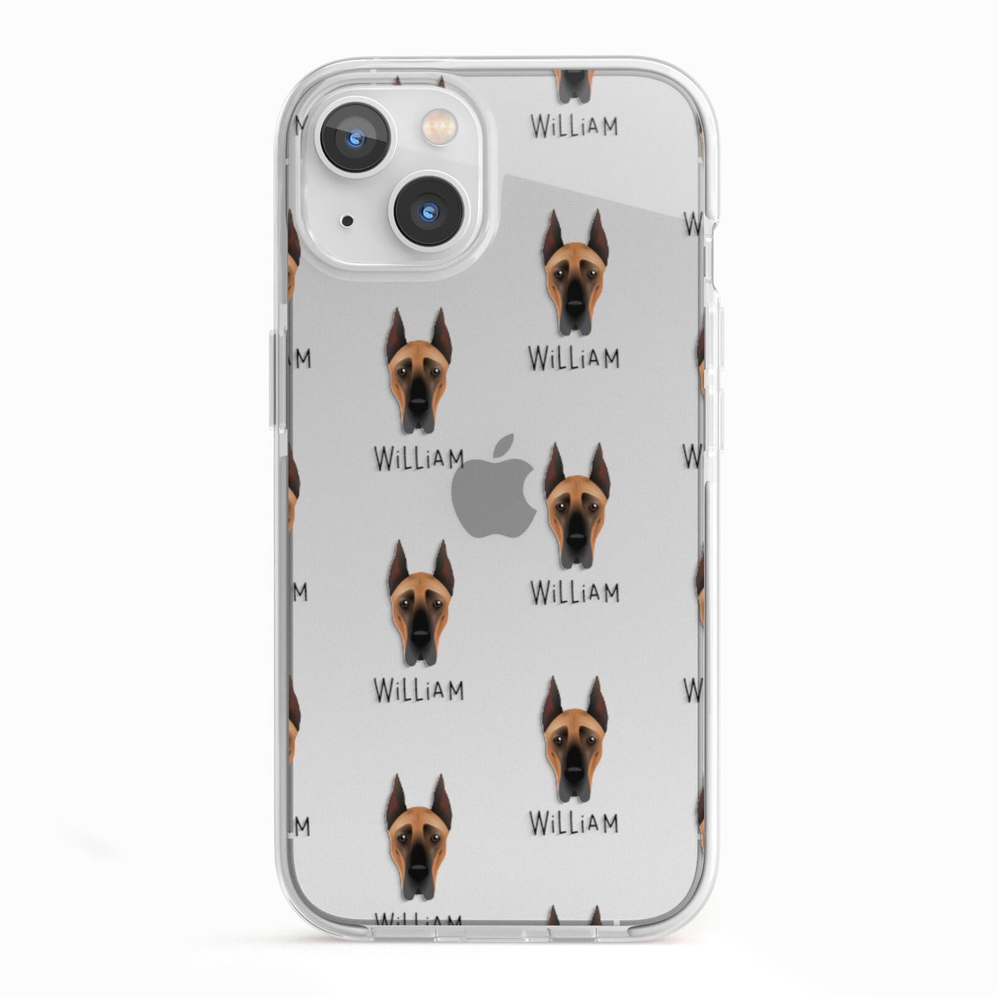 Great Dane Icon with Name iPhone 13 TPU Impact Case with White Edges