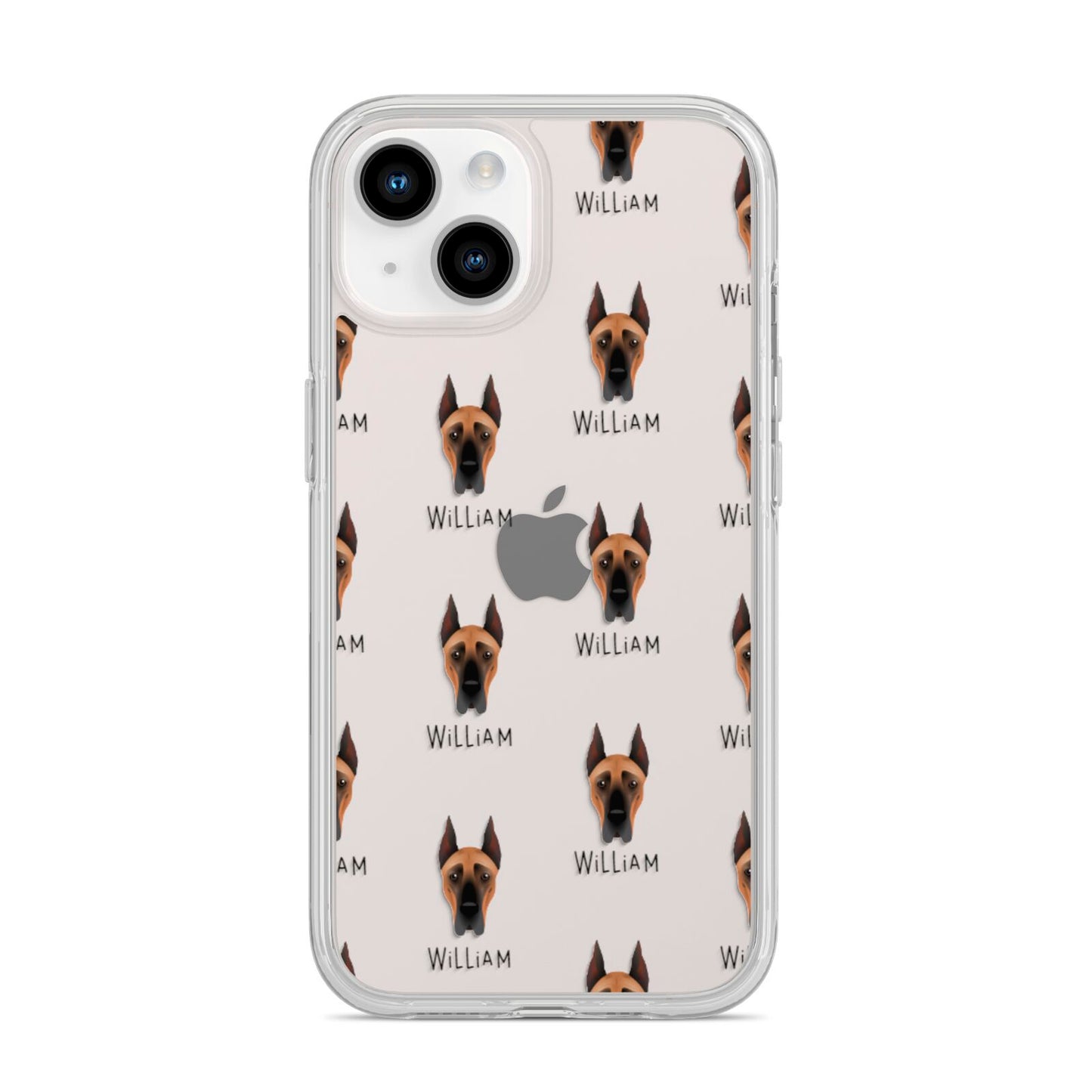 Great Dane Icon with Name iPhone 14 Clear Tough Case Starlight