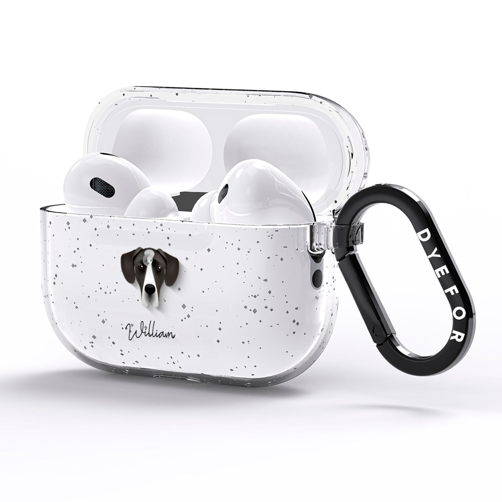 Great Dane Personalised AirPods Pro Glitter Case Side Image