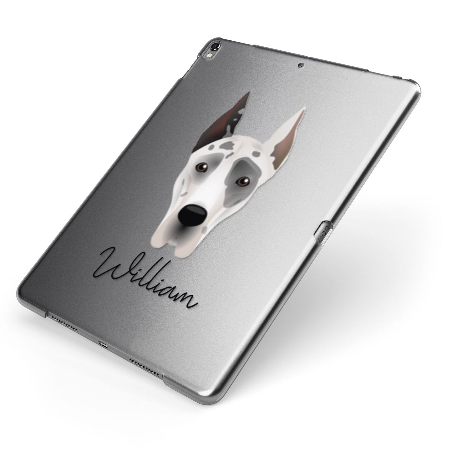 Great Dane Personalised Apple iPad Case on Grey iPad Side View